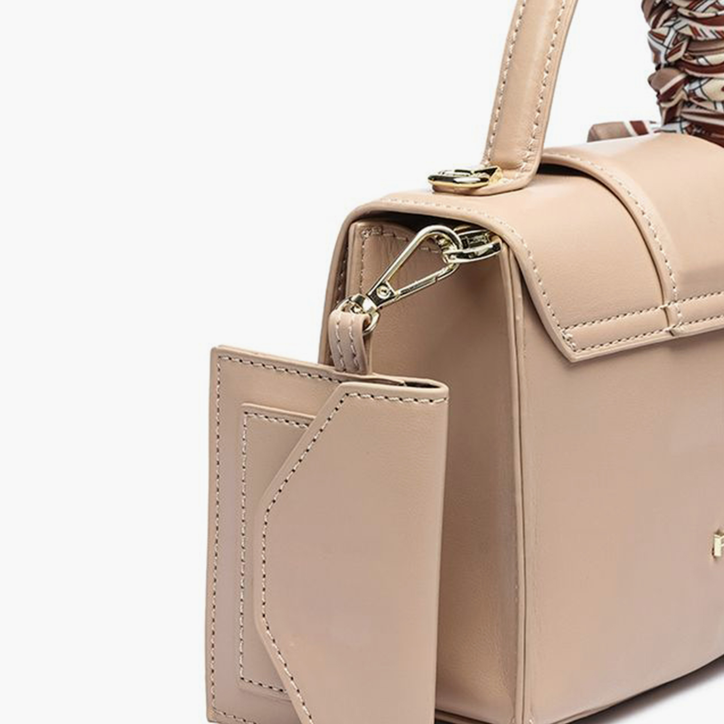 FYOR Design Detail Top Handle Crossbody Bag with Flap and Detachable Strap | 21.5 X 6 X 15 CM-women-bagsandwallets-handbags-image-4