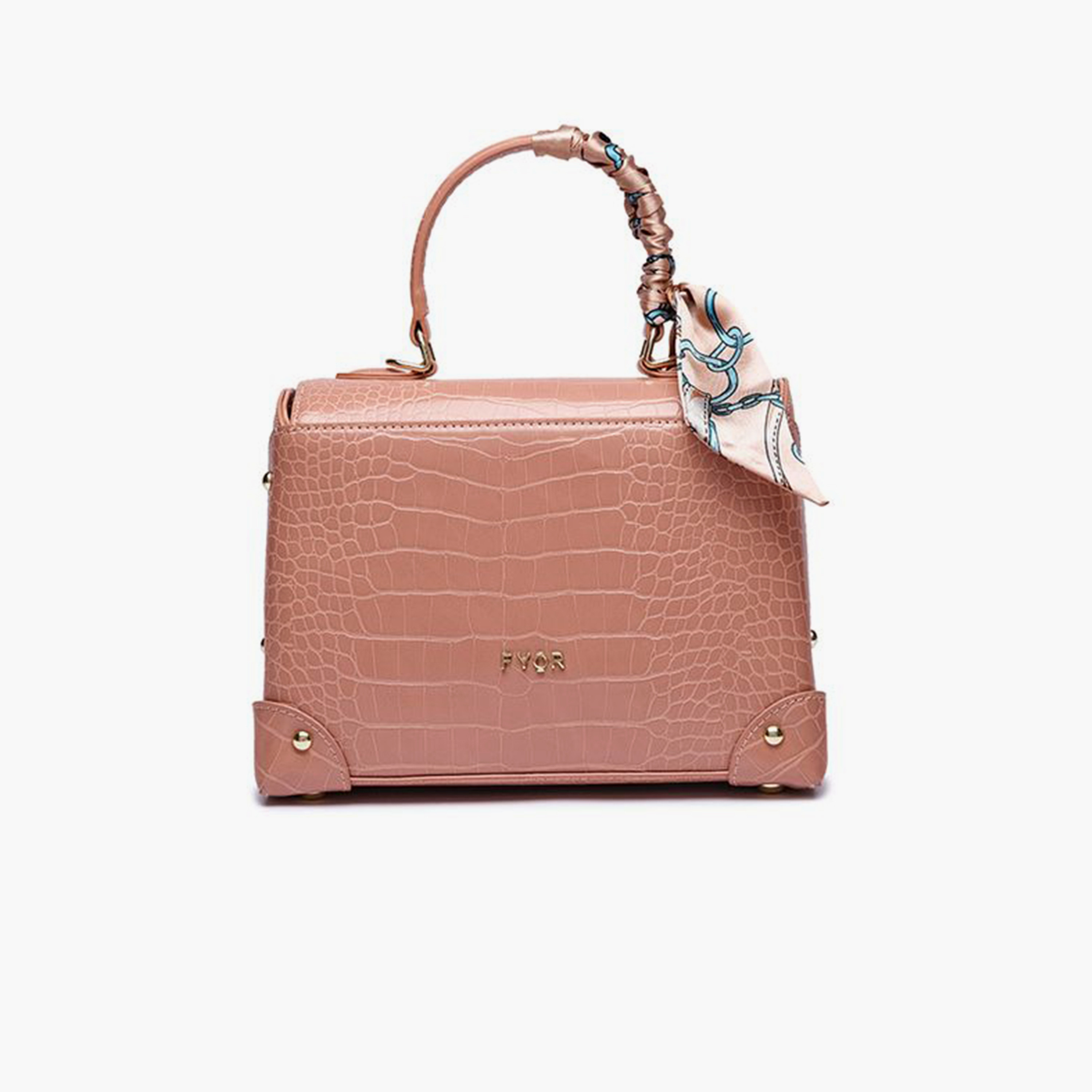 FYOR Animal Print Top Handle Satchel Bag with Twist Lock and Detachable Strap | 22 X 10.5 X 16.5 CM-women-bagsandwallets-handbags-image-2