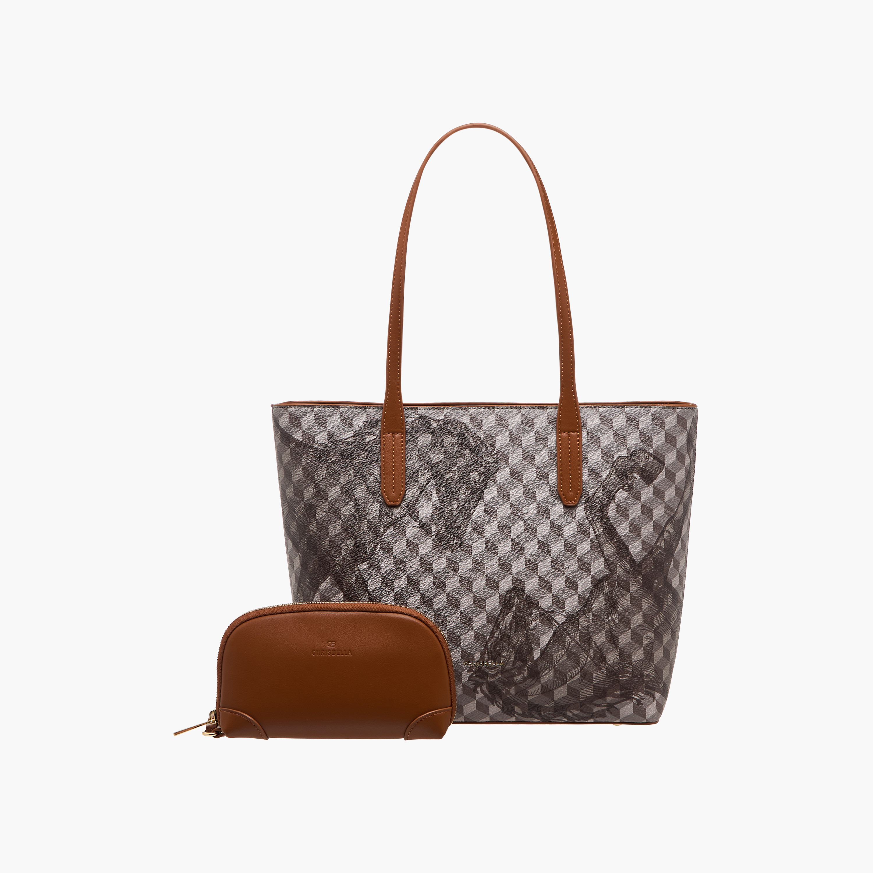 Chrisbella Horse Print Tote Bag with Zip Around Wallet-women-bagsandwallets-handbags-image-1