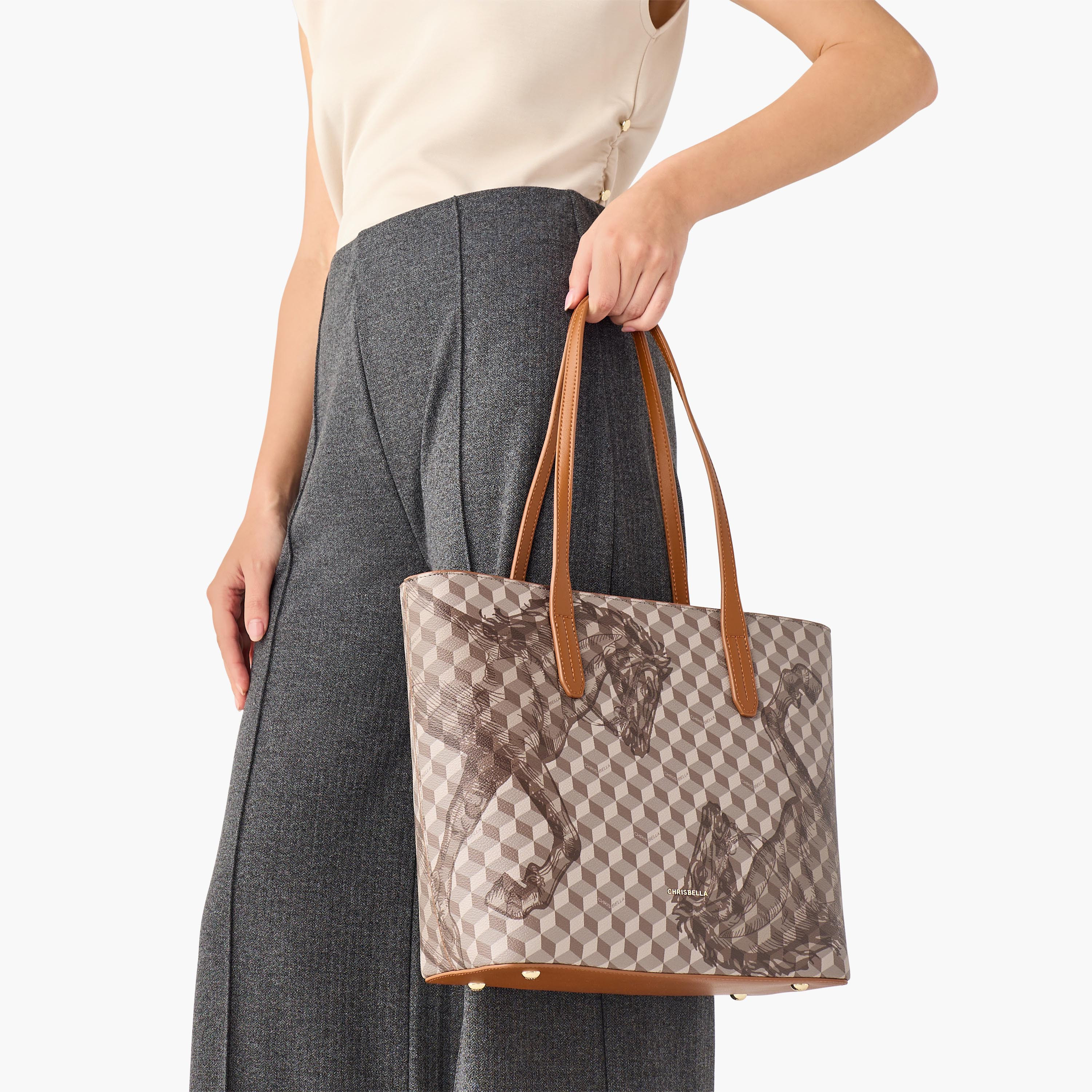 Chrisbella Horse Print Tote Bag with Zip Around Wallet-women-bagsandwallets-handbags-image-2