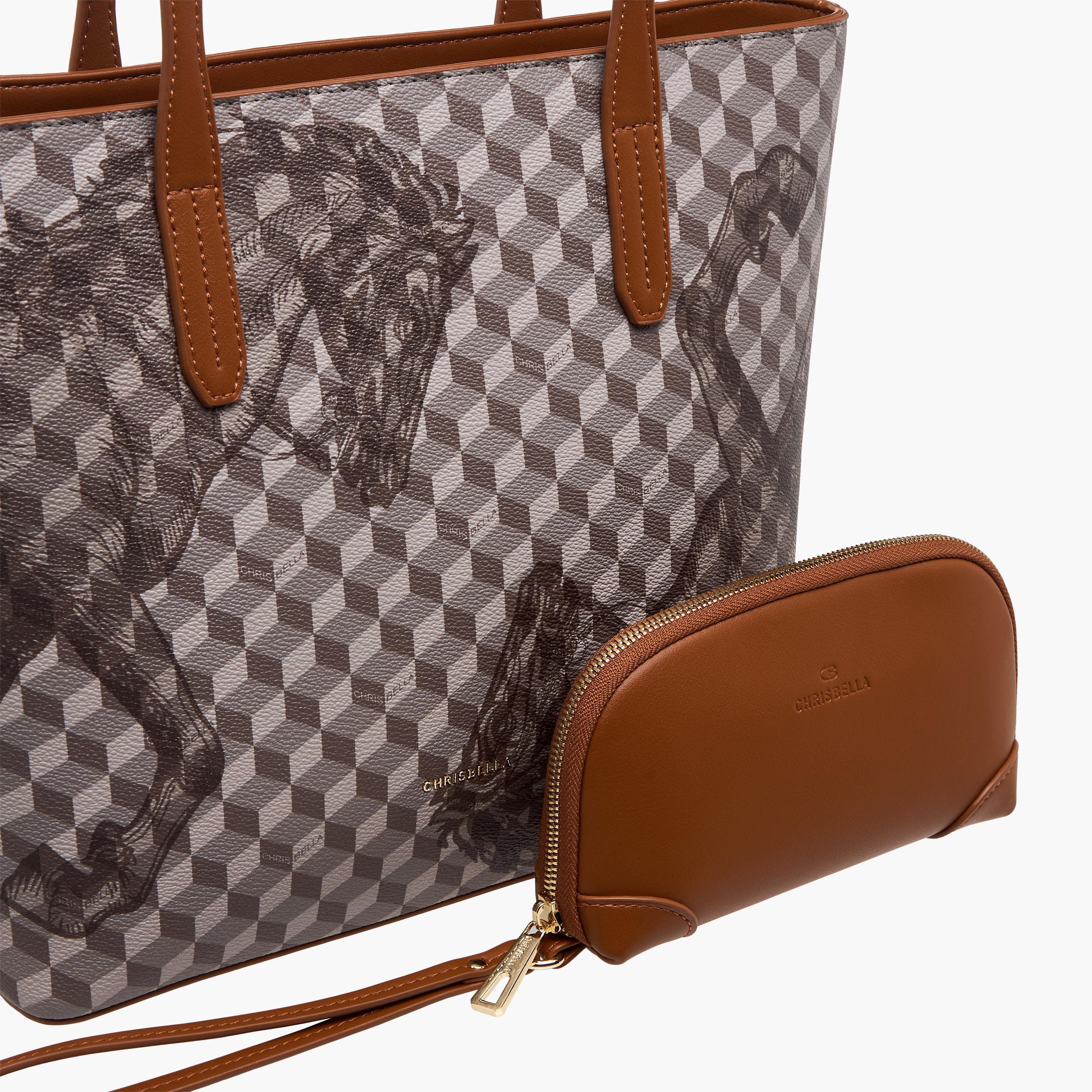 Chrisbella Horse Print Tote Bag with Zip Around Wallet-women-bagsandwallets-handbags-image-5