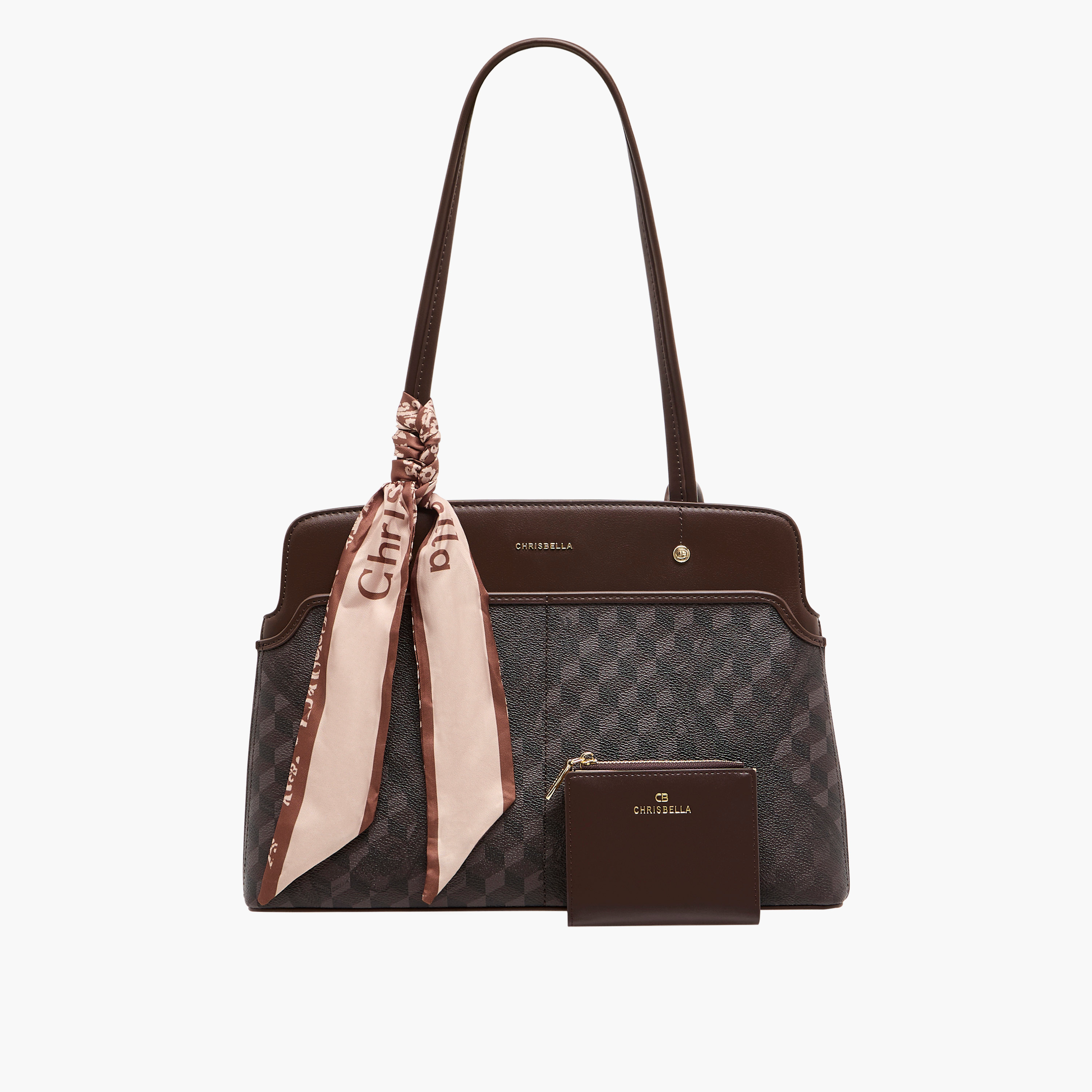 Chrisbella Scarf Accent Tote Bag with Wallet-women-bagsandwallets-handbags-image-1