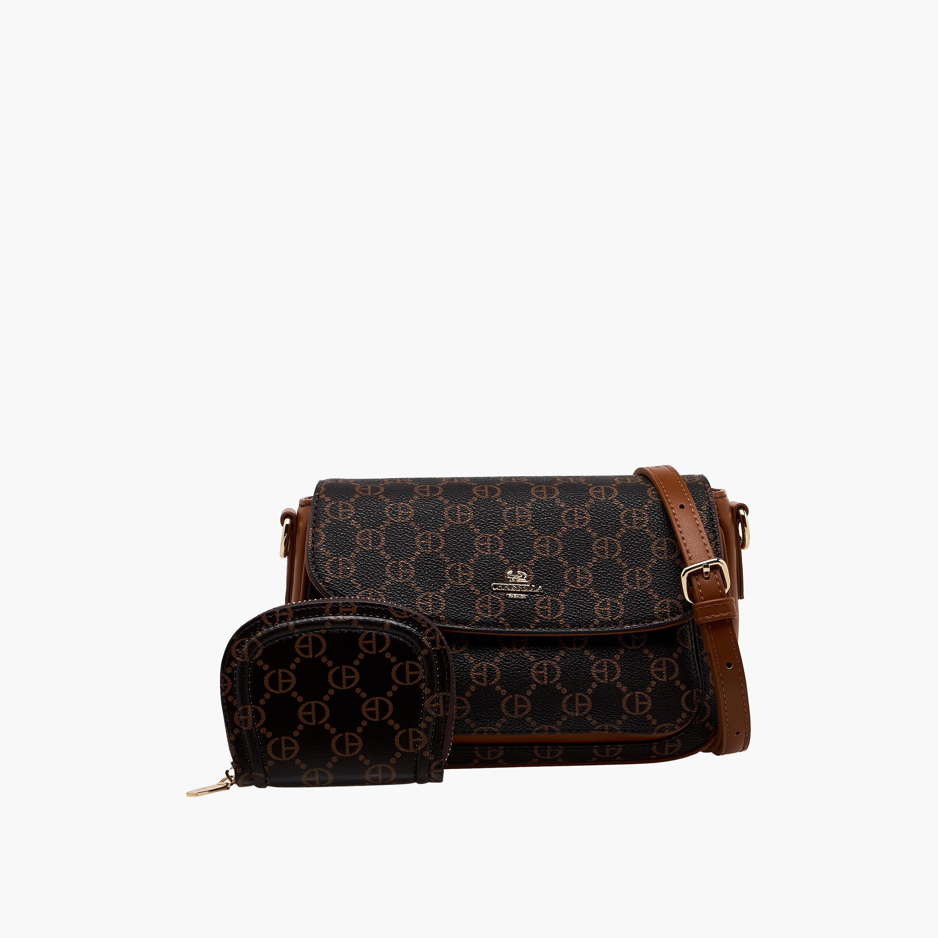 شنطة كروس بودي بطبعات مع محفظة من كريسبيلا-women-bagsandwallets-handbags-image-1