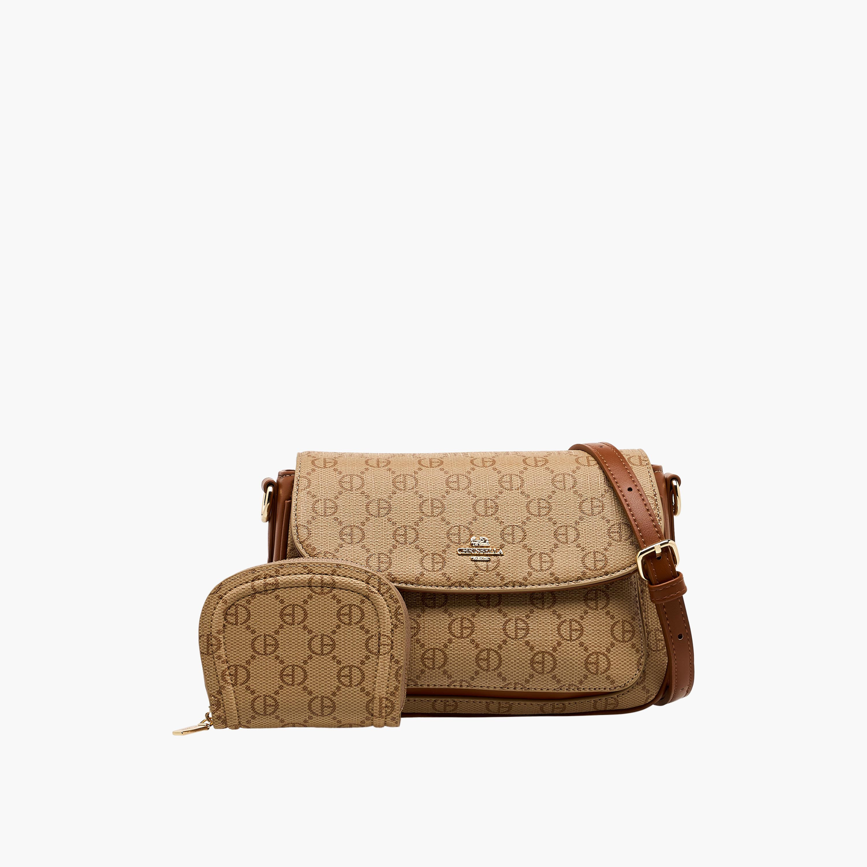 شنطة كروس بودي بطبعات مع محفظة من كريسبيلا-women-bagsandwallets-handbags-image-1