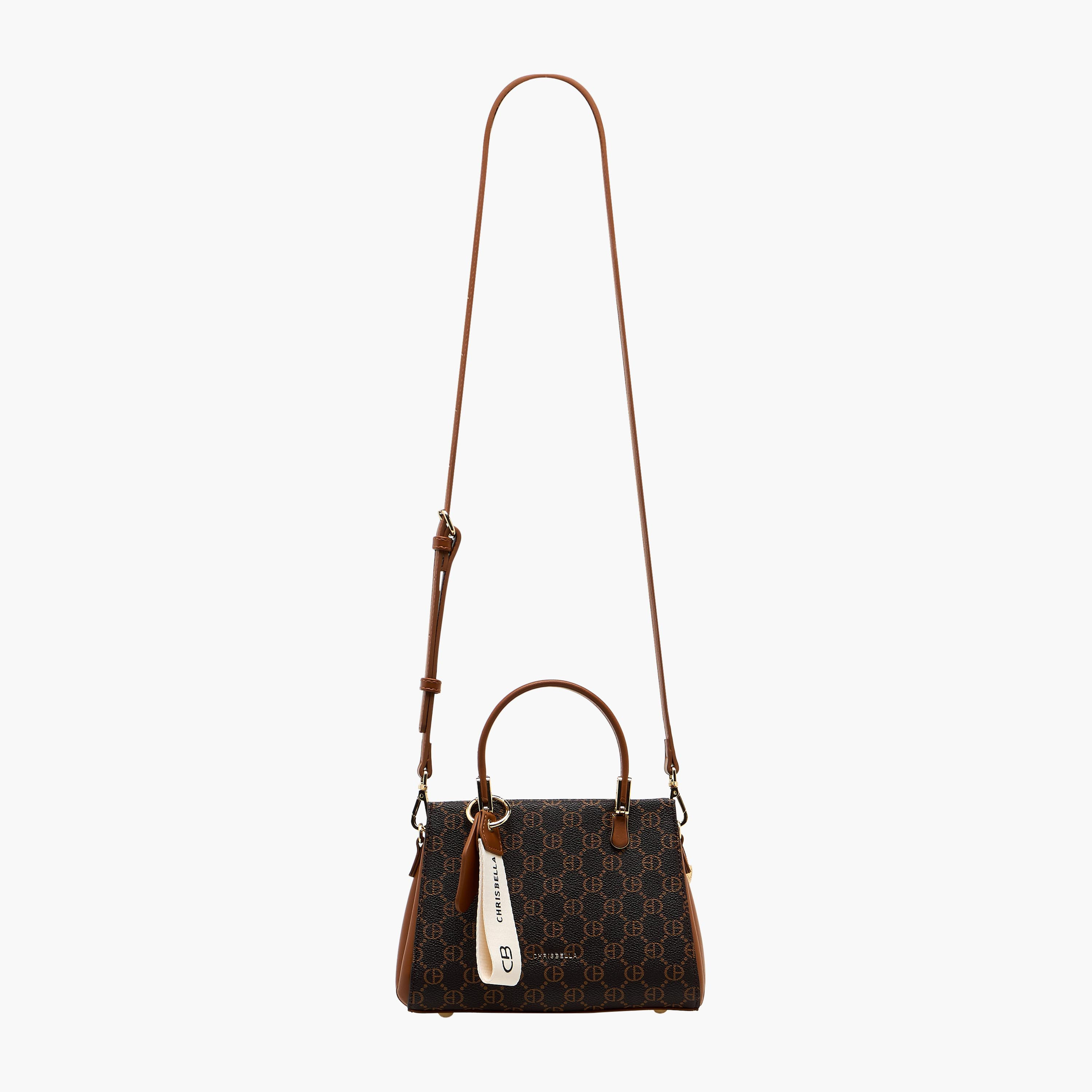 Chrisbella Monogram Print Satchel Bag with Wallet-women-bagsandwallets-handbags-image-3