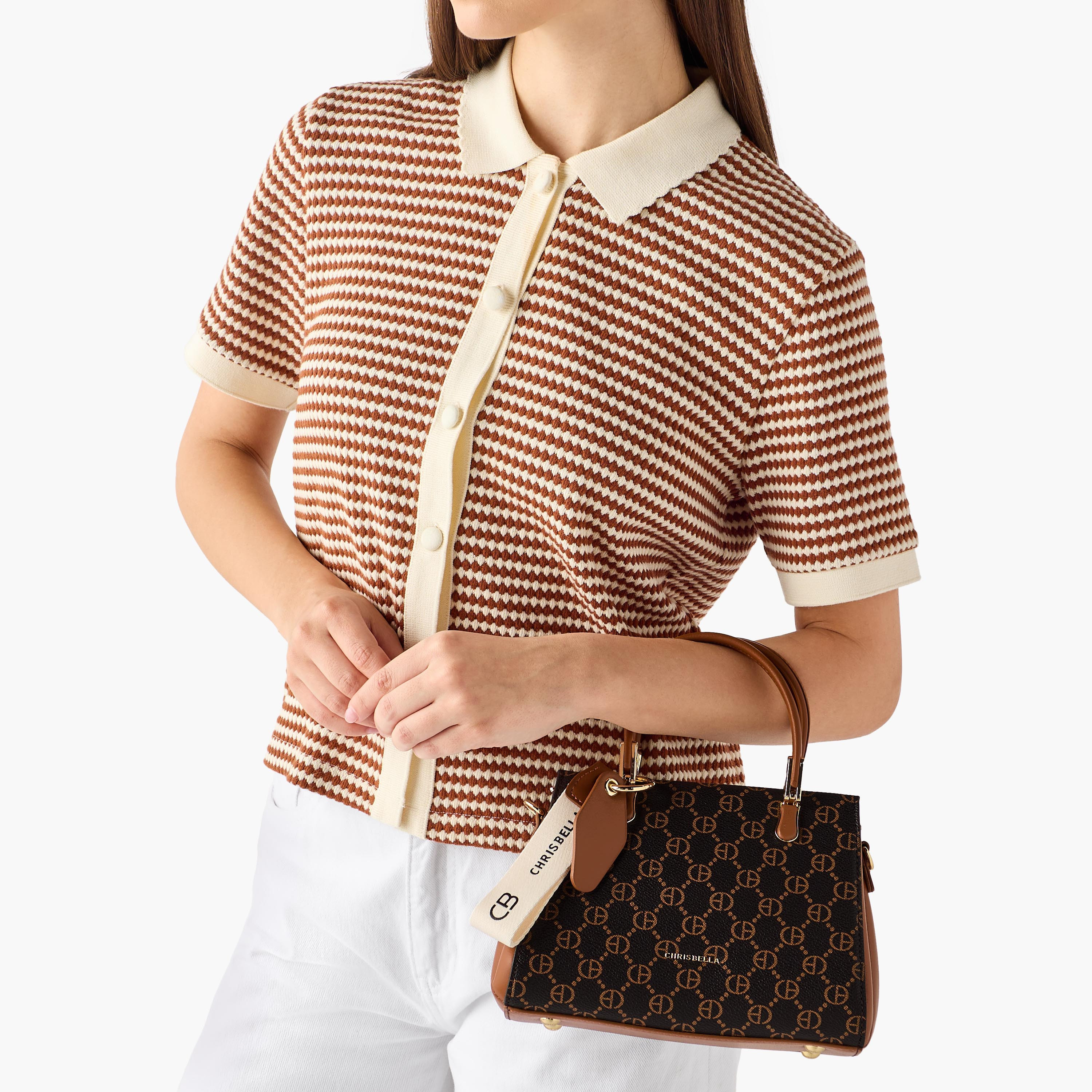 Chrisbella Monogram Print Satchel Bag with Wallet-women-bagsandwallets-handbags-image-4