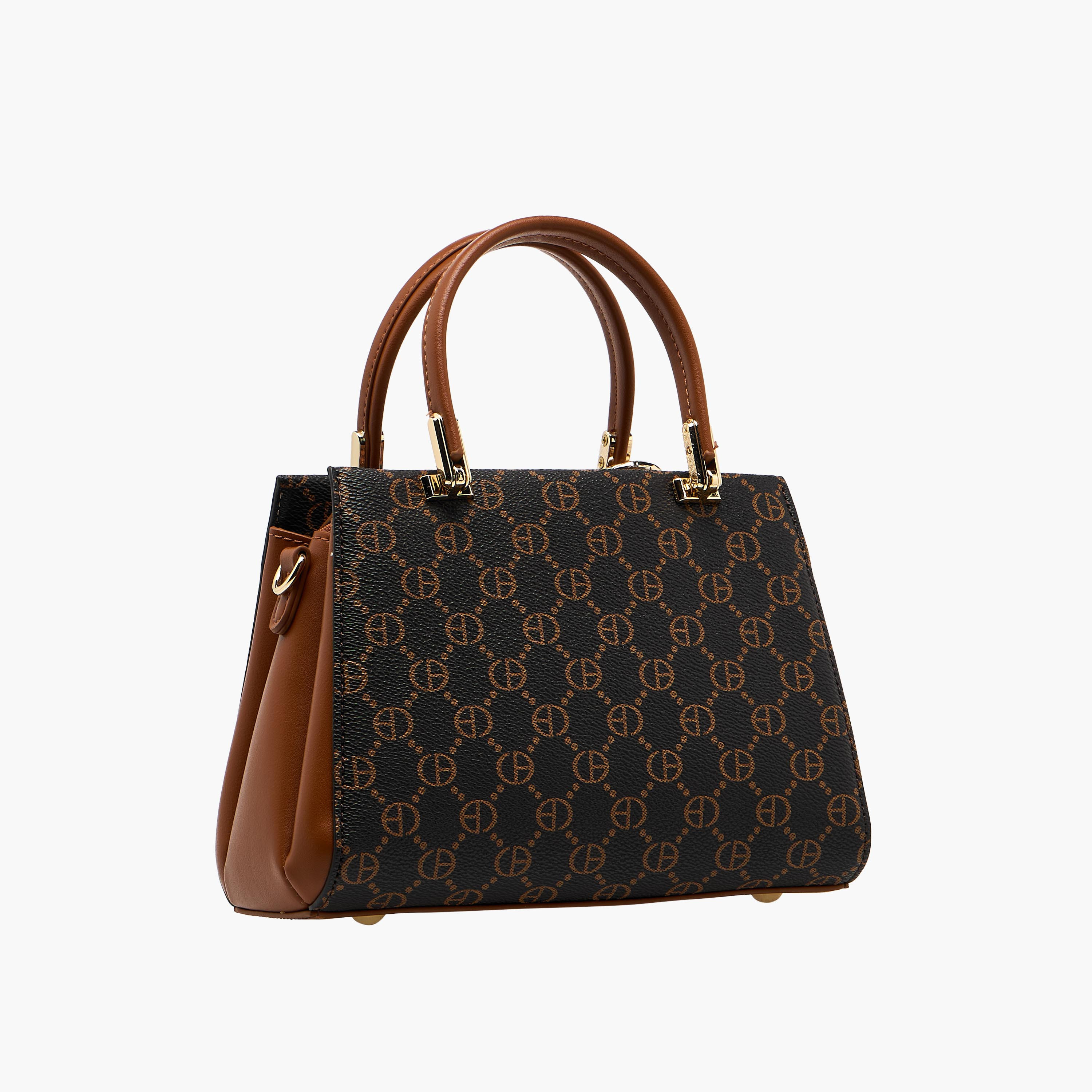 Chrisbella Monogram Print Satchel Bag with Wallet-women-bagsandwallets-handbags-image-5