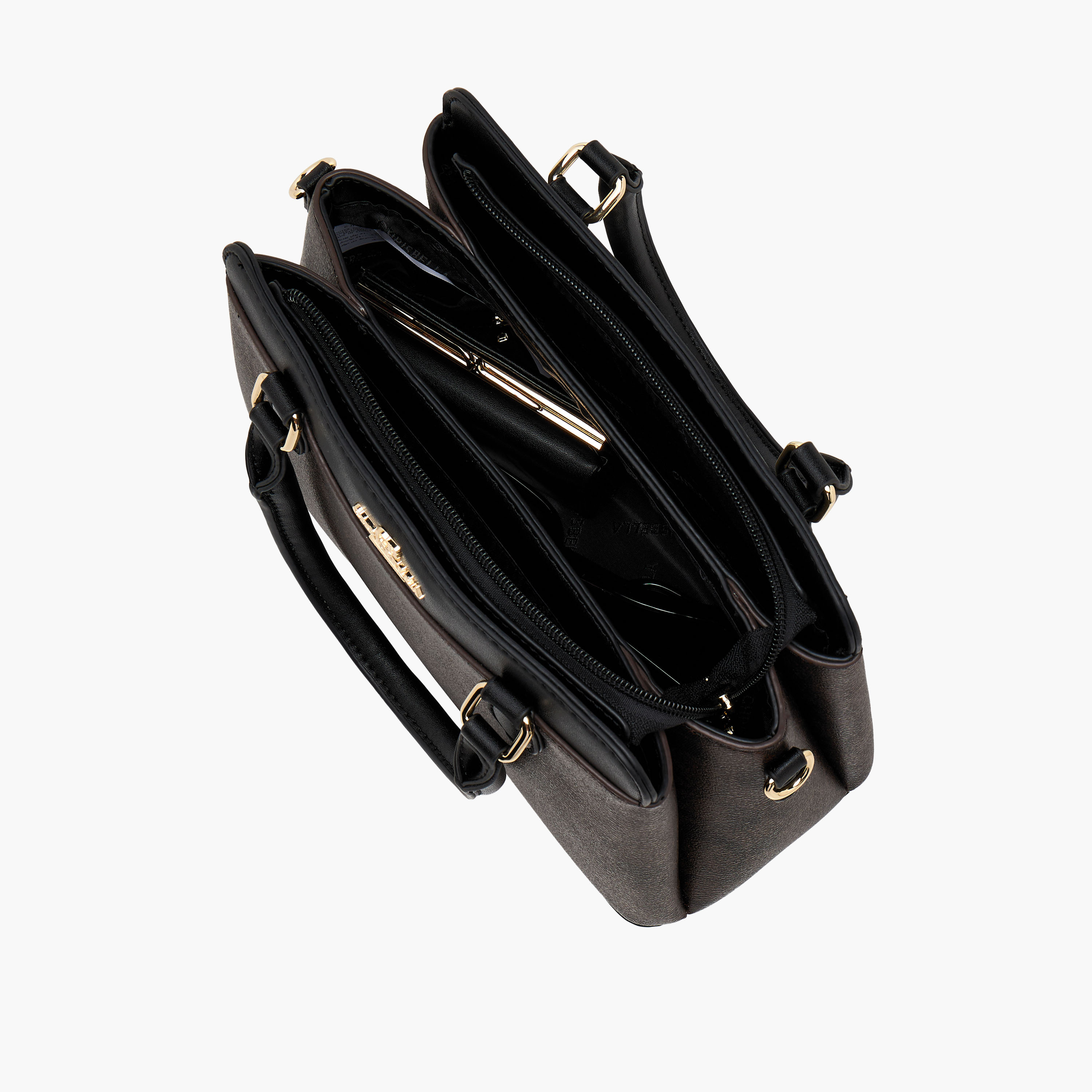Chrisbella Textured Satchel Bag with Wallet-women-bagsandwallets-handbags-image-10