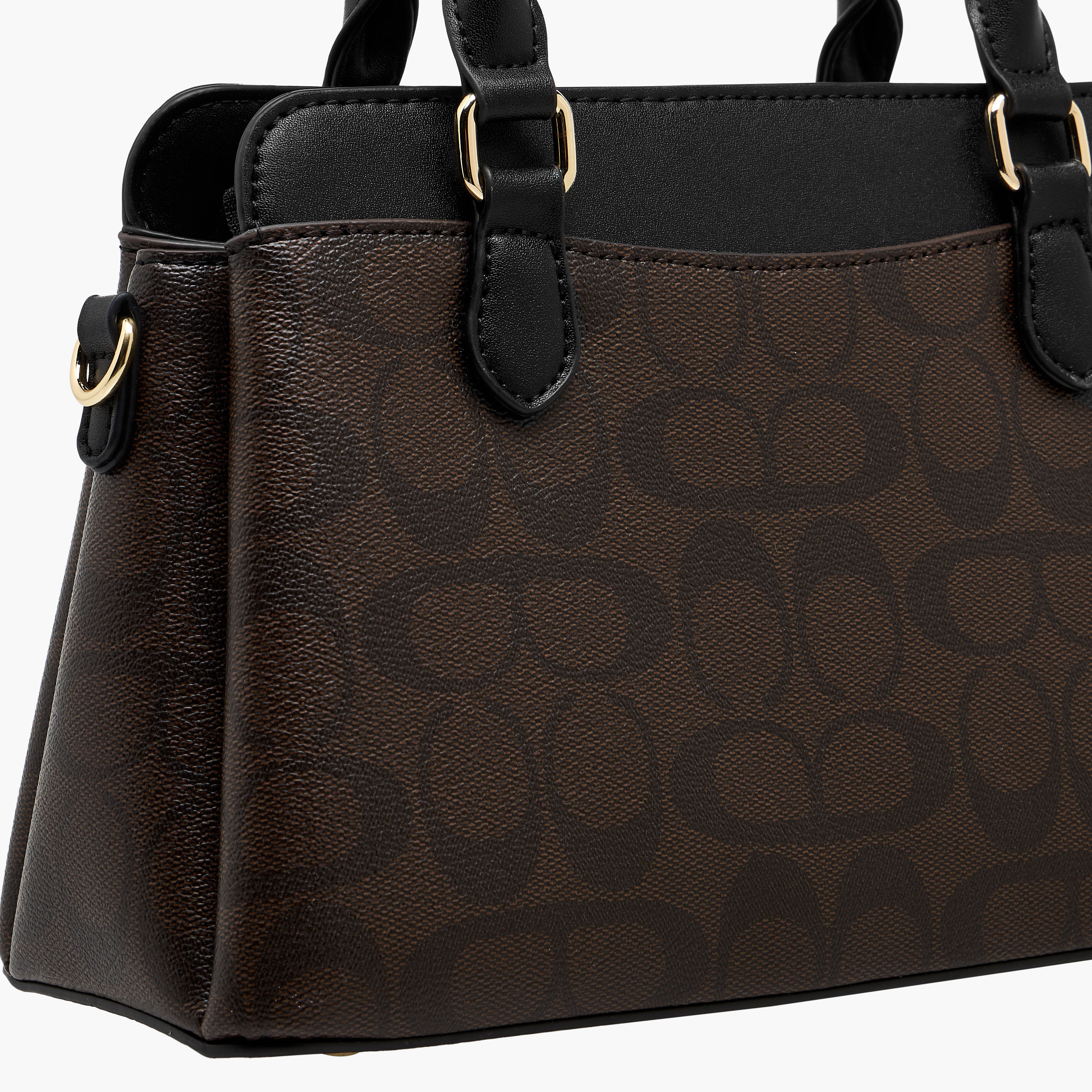 Chrisbella Textured Satchel Bag with Wallet-women-bagsandwallets-handbags-image-7