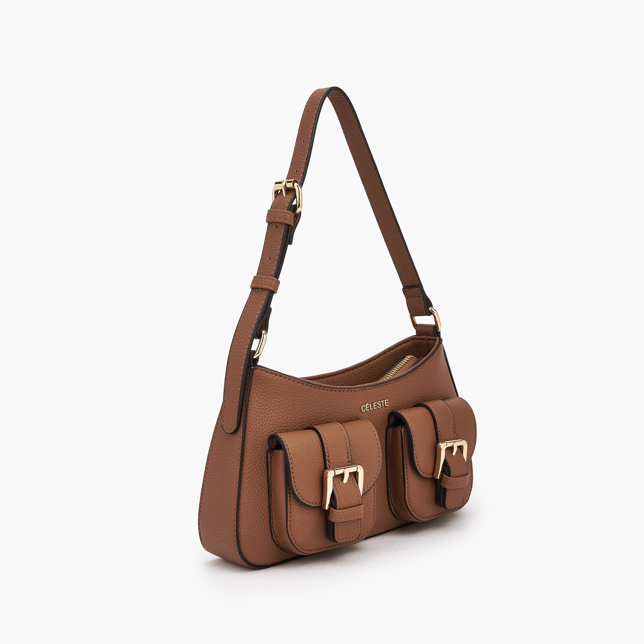 شنطة كتف بارزة الملمس بسحاب إغلاق من سيليست-women-bagsandwallets-handbags-image-3