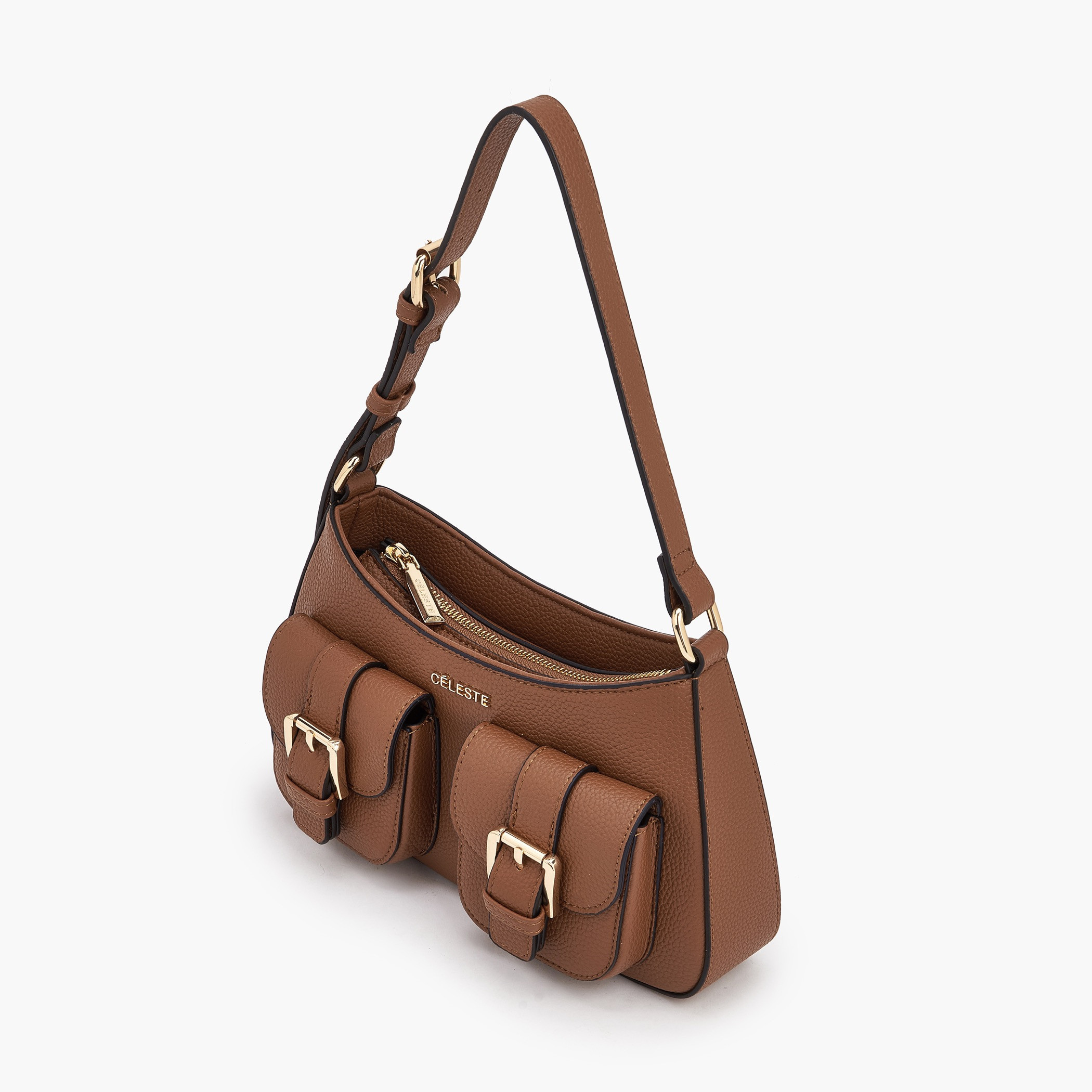 شنطة كتف بارزة الملمس بسحاب إغلاق من سيليست-women-bagsandwallets-handbags-image-6