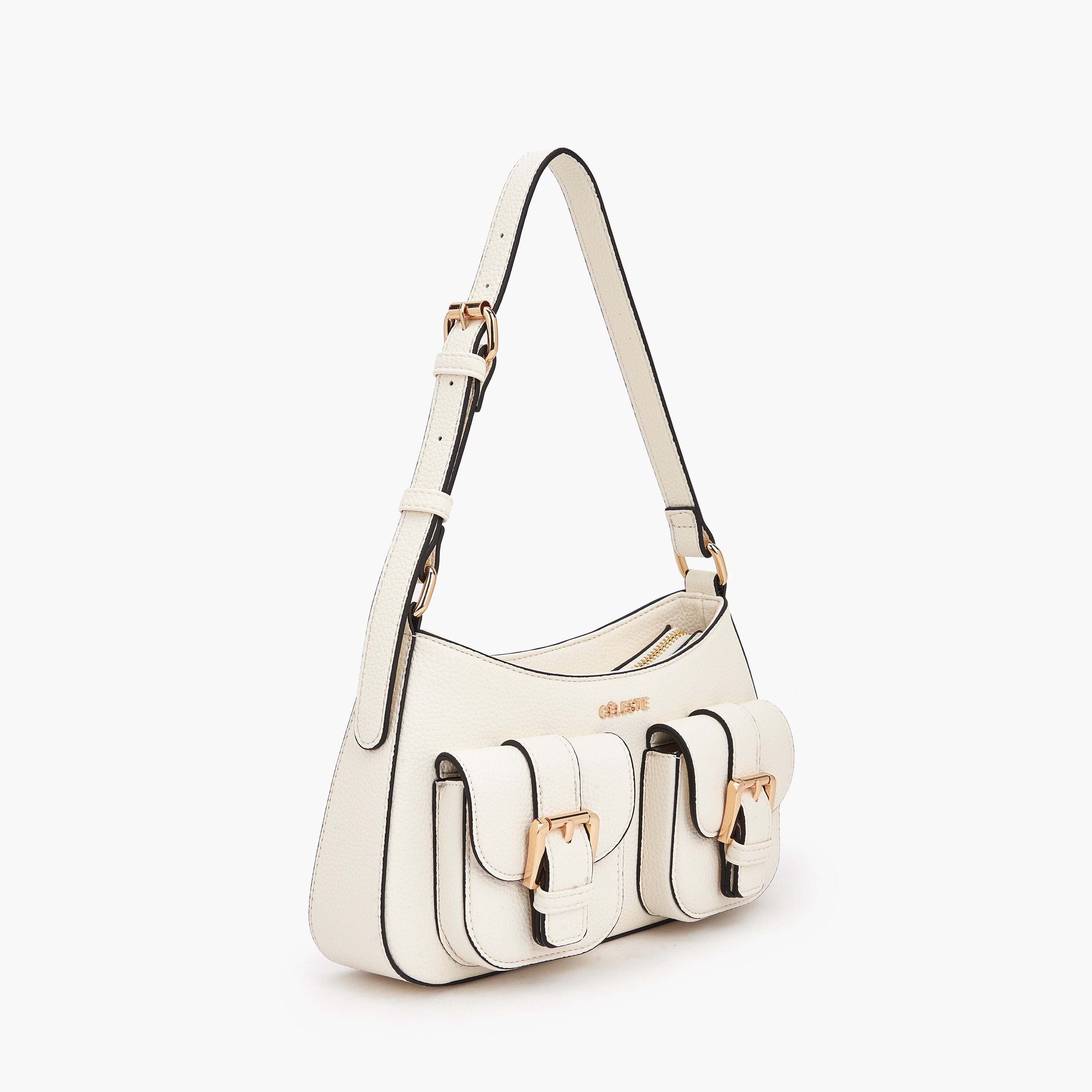 شنطة كتف بارزة الملمس بسحاب إغلاق من سيليست-women-bagsandwallets-handbags-image-3
