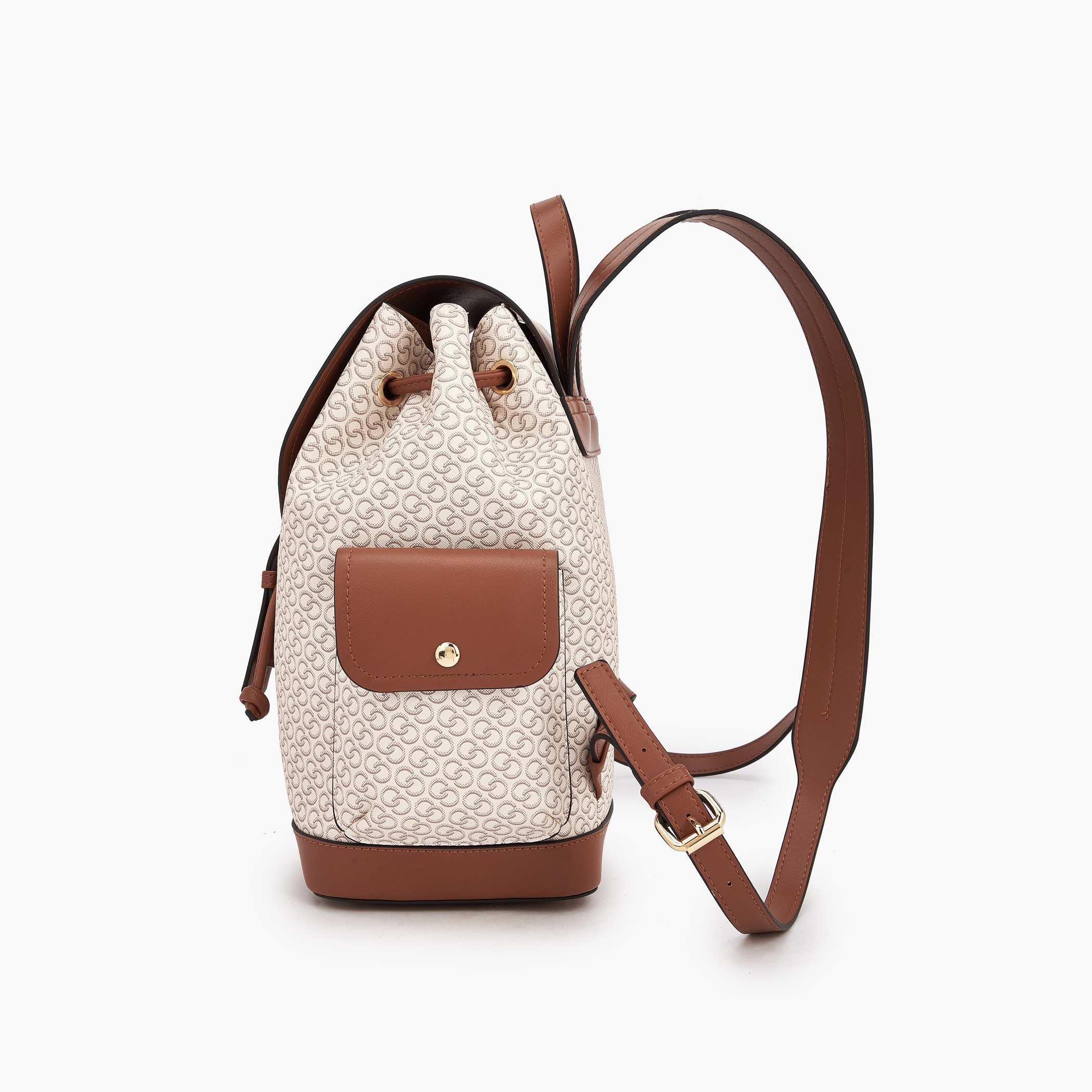 Celeste Monogram Print Backpack with Drawstring Closure-women-bagsandwallets-backpacks-image-3