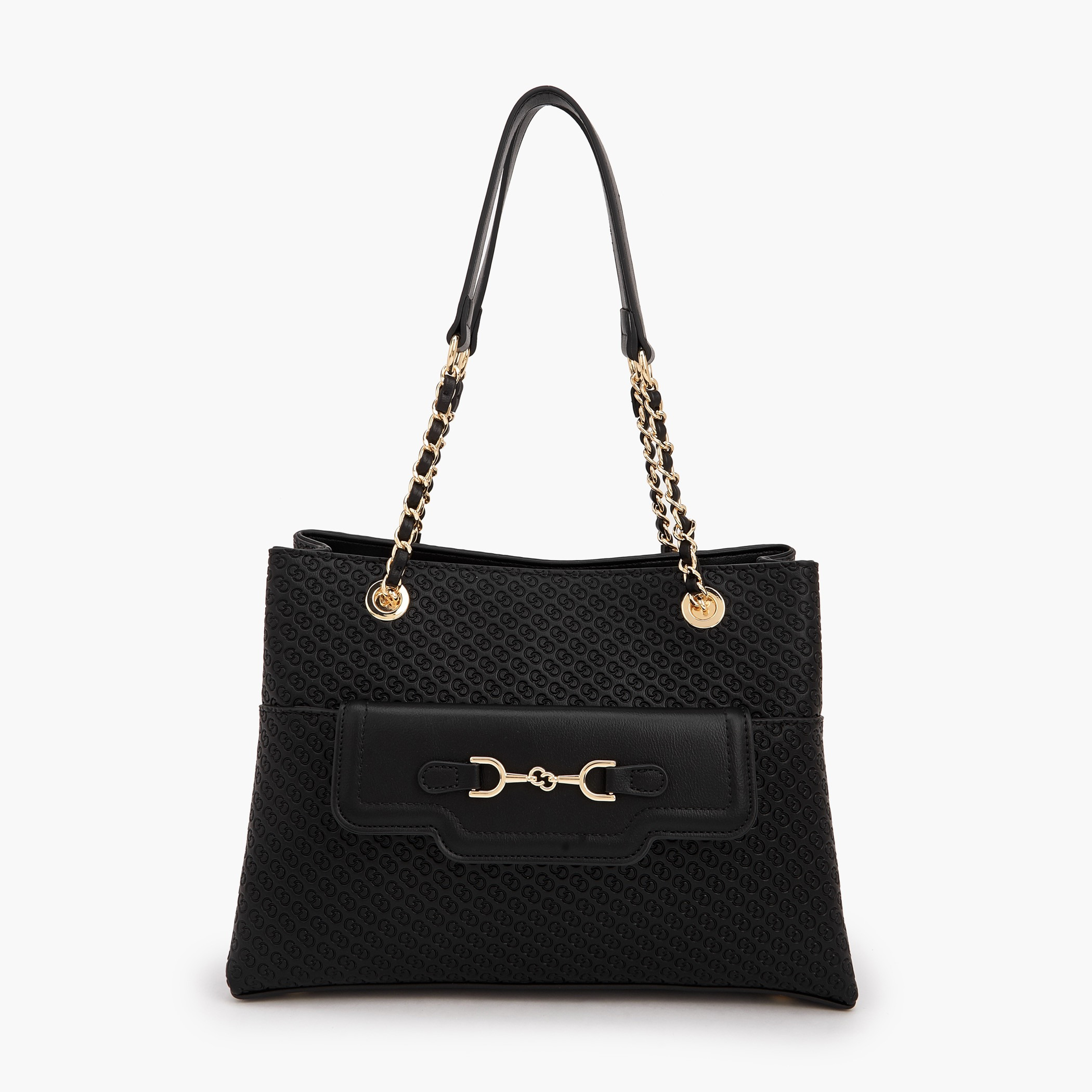 Celeste Monogram Embossed Tote Bag with Double Handles-women-bagsandwallets-handbags-image-1