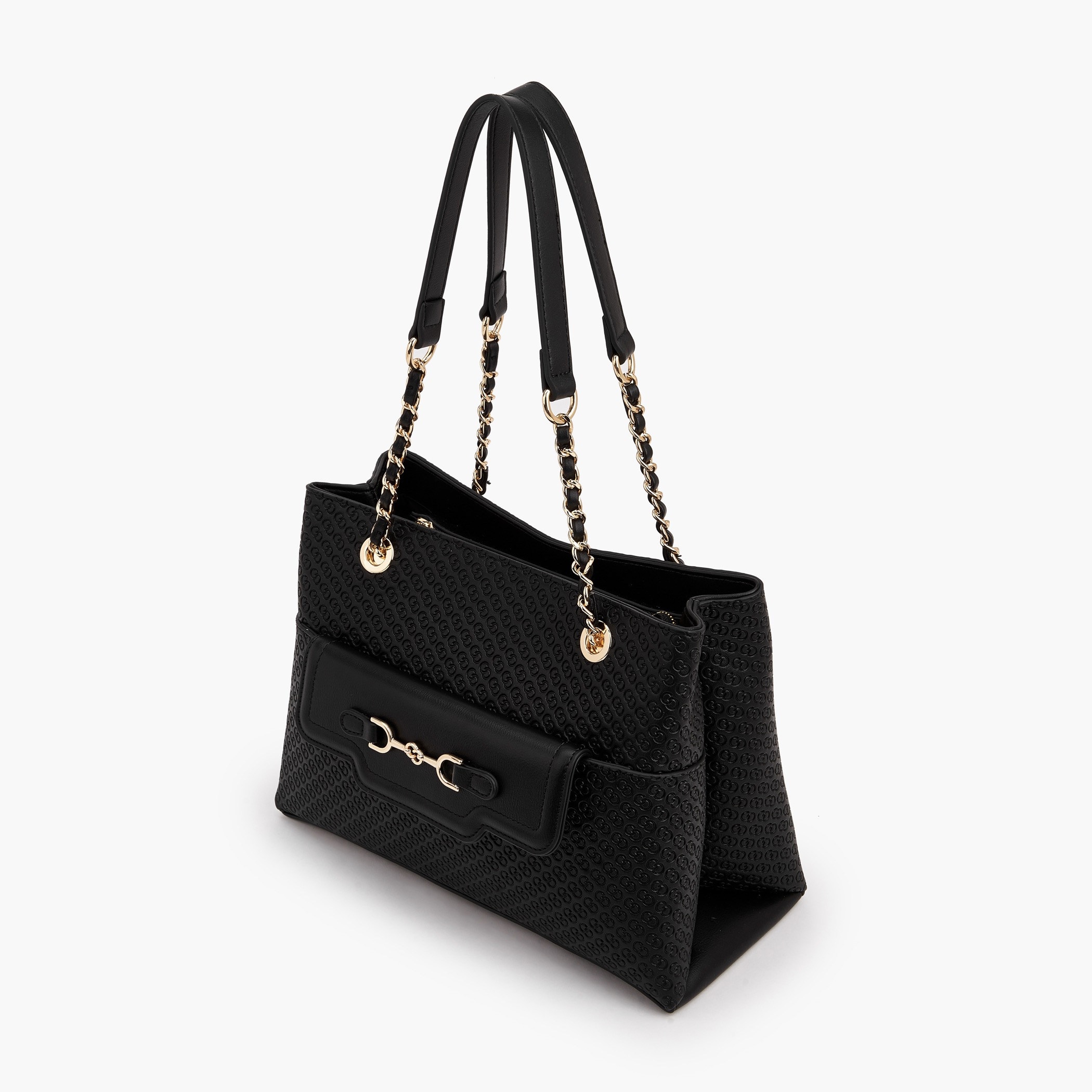 Celeste Monogram Embossed Tote Bag with Double Handles-women-bagsandwallets-handbags-image-5