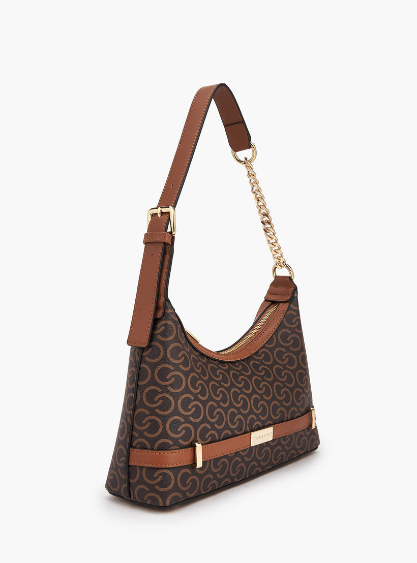 شنطة كتف بحزام سلسلة وطبعات مونوجرام من سيليست-women-bagsandwallets-handbags-image-3