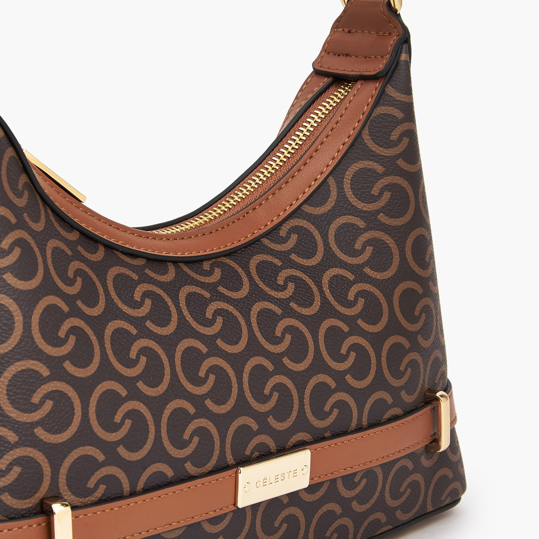 شنطة كتف بحزام سلسلة وطبعات مونوجرام من سيليست-women-bagsandwallets-handbags-image-4