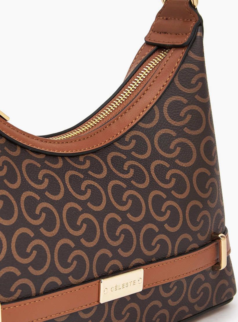 شنطة كتف بحزام سلسلة وطبعات مونوجرام من سيليست-women-bagsandwallets-handbags-image-4