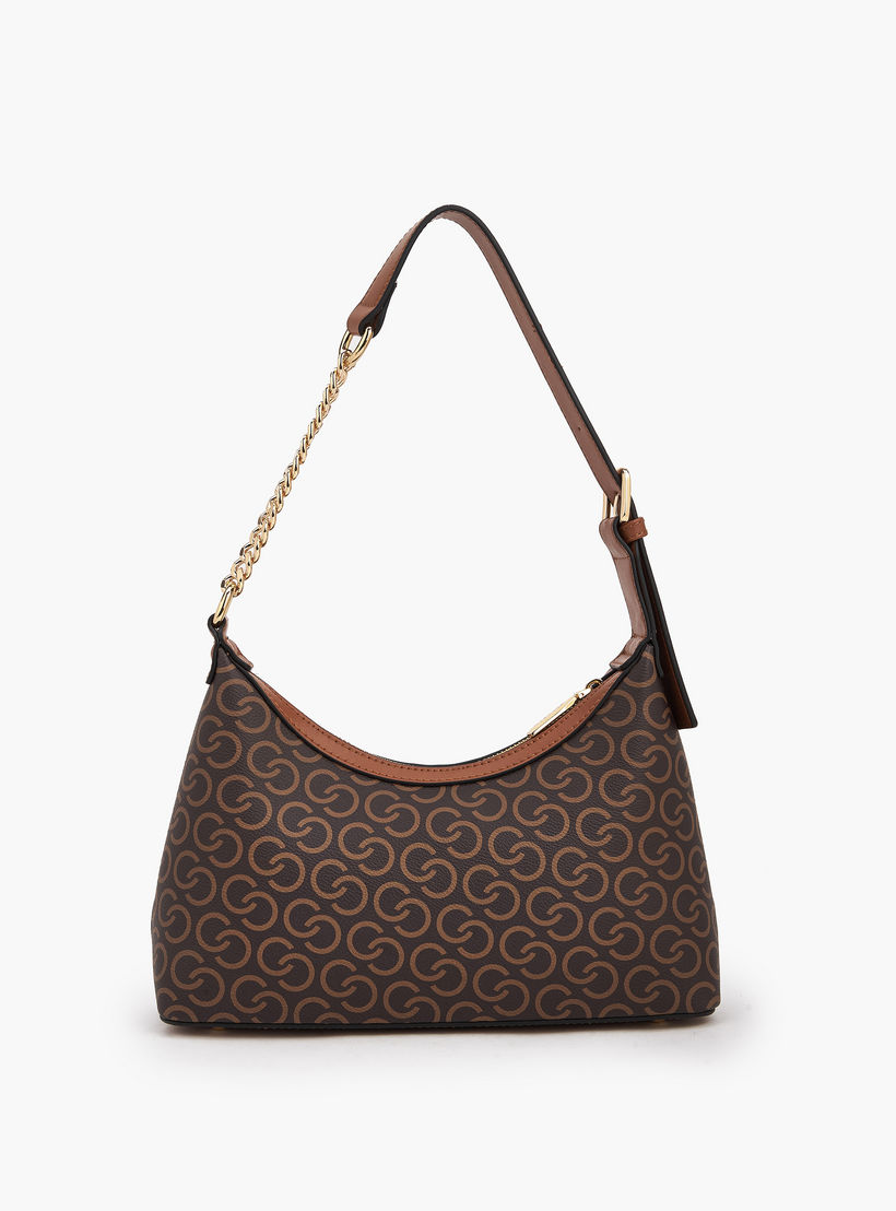 شنطة كتف بحزام سلسلة وطبعات مونوجرام من سيليست-women-bagsandwallets-handbags-image-5