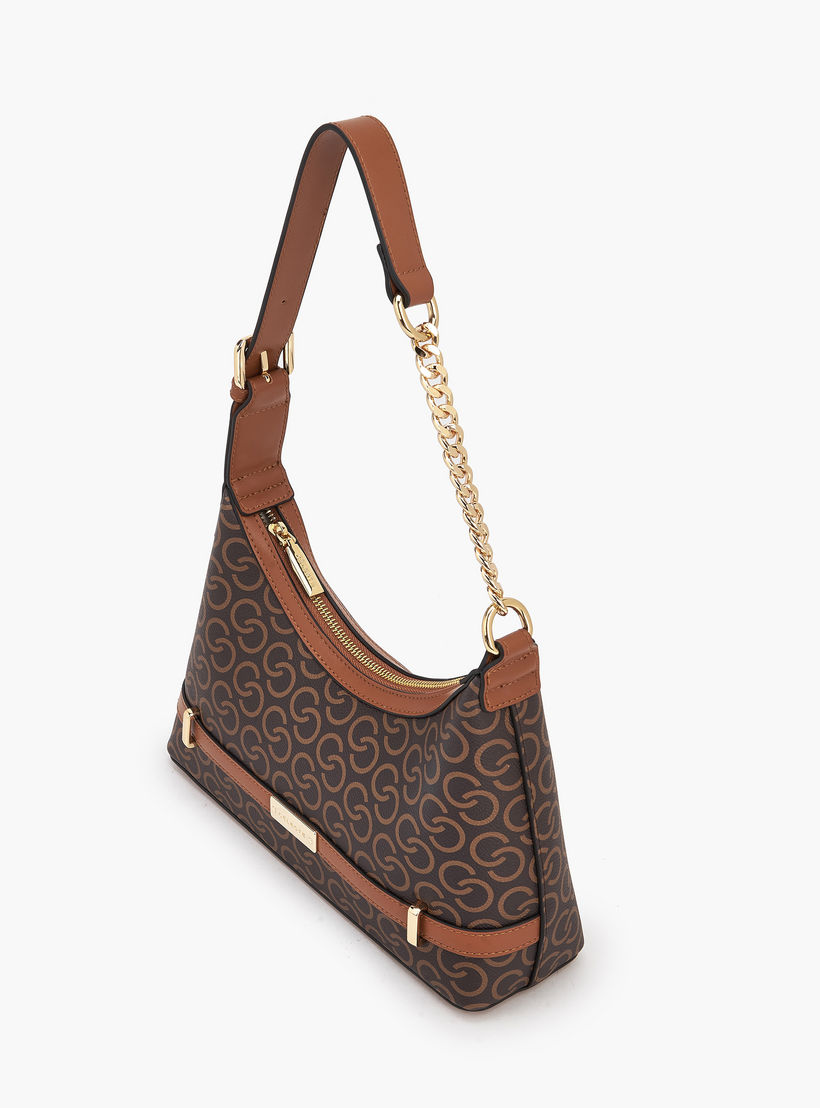 شنطة كتف بحزام سلسلة وطبعات مونوجرام من سيليست-women-bagsandwallets-handbags-image-6