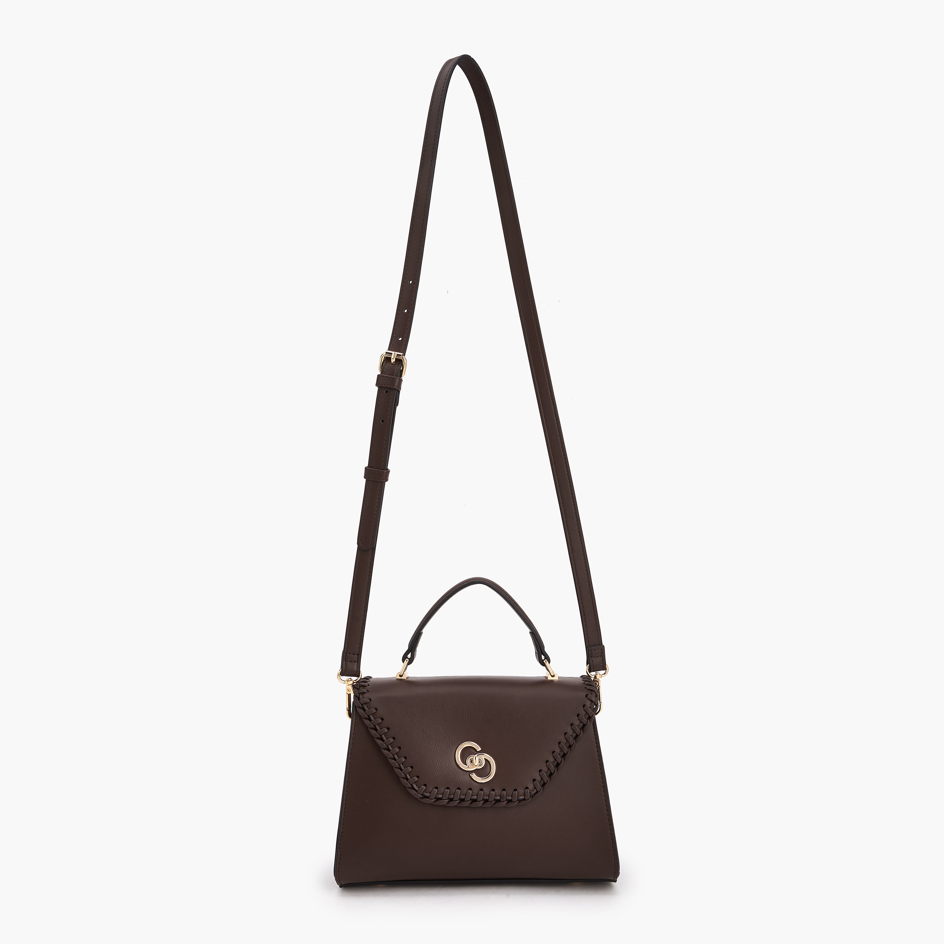 Celeste Stitch Design Satchel Bag with Twist Lock Closure-women-bagsandwallets-handbags-image-2