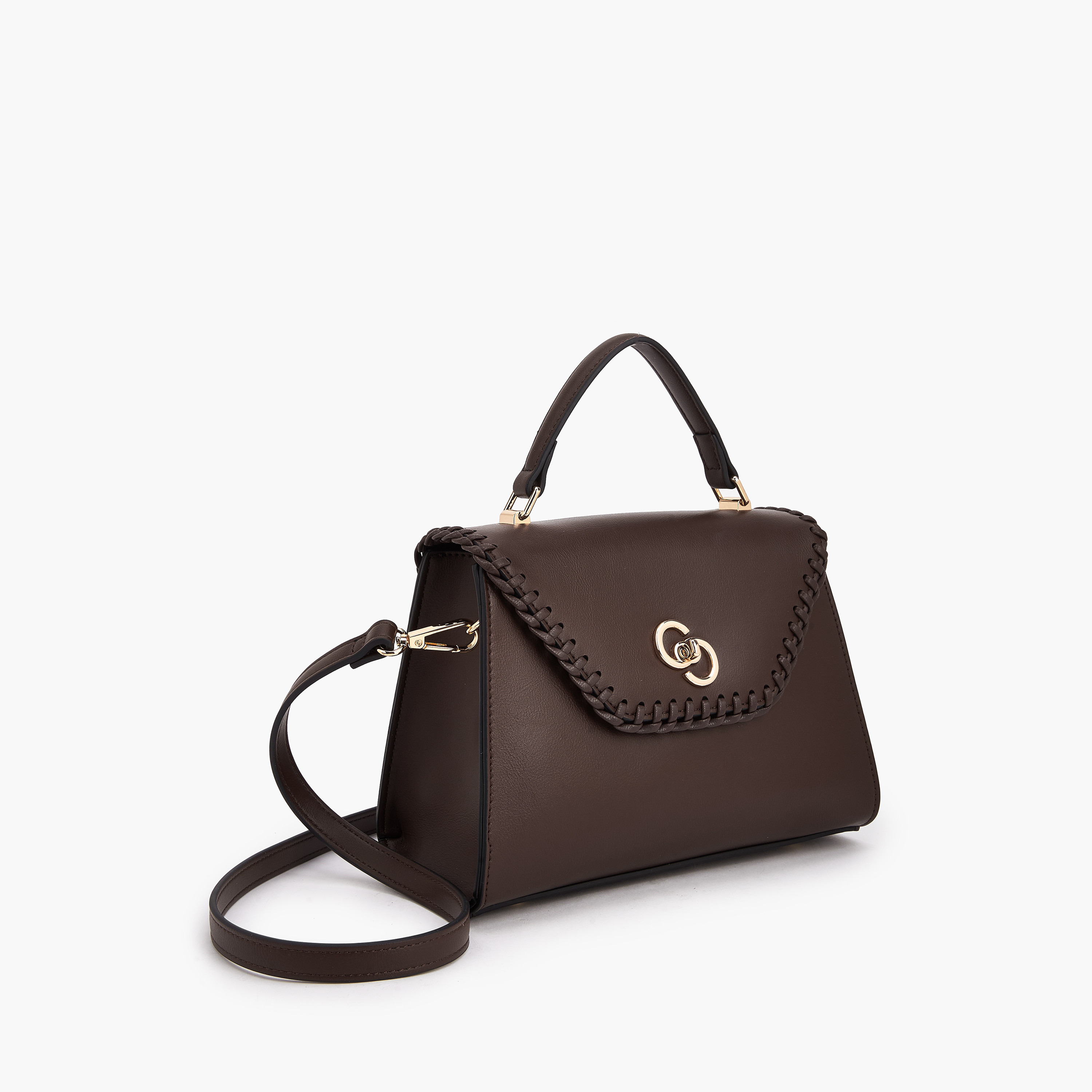 Celeste Stitch Design Satchel Bag with Twist Lock Closure-women-bagsandwallets-handbags-image-3