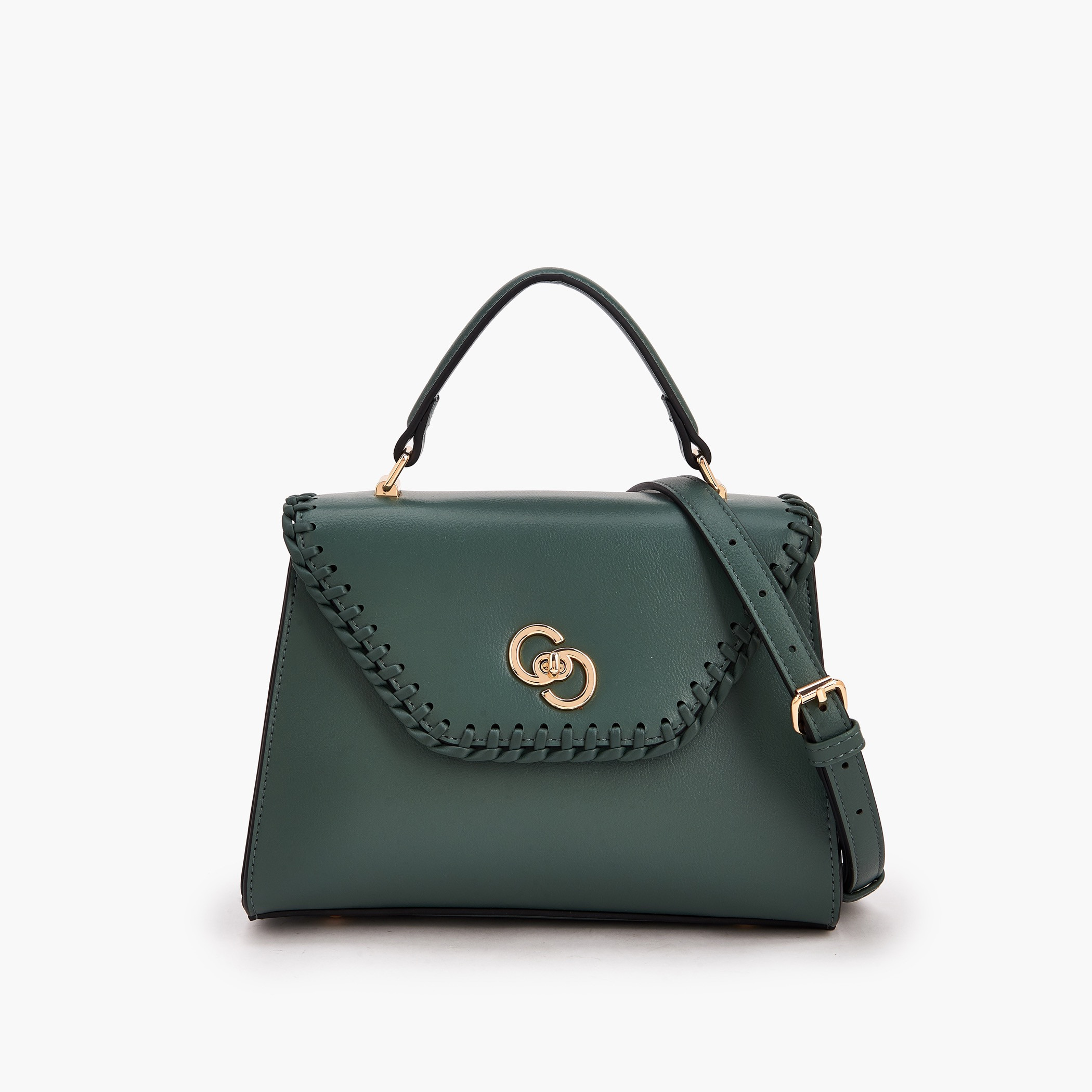 Celeste Stitch Design Satchel Bag with Twist Lock Closure-women-bagsandwallets-handbags-image-1