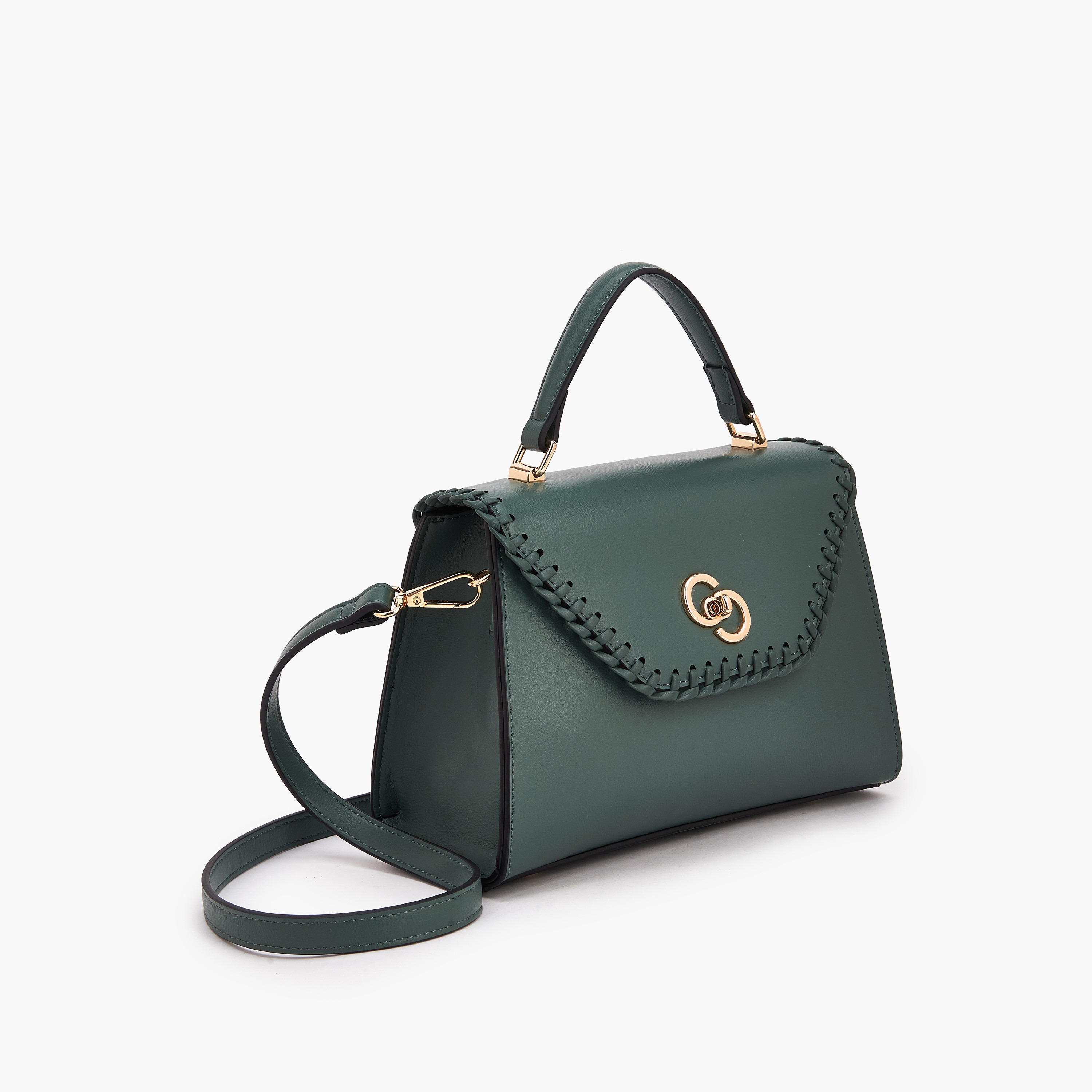 Celeste Stitch Design Satchel Bag with Twist Lock Closure-women-bagsandwallets-handbags-image-3