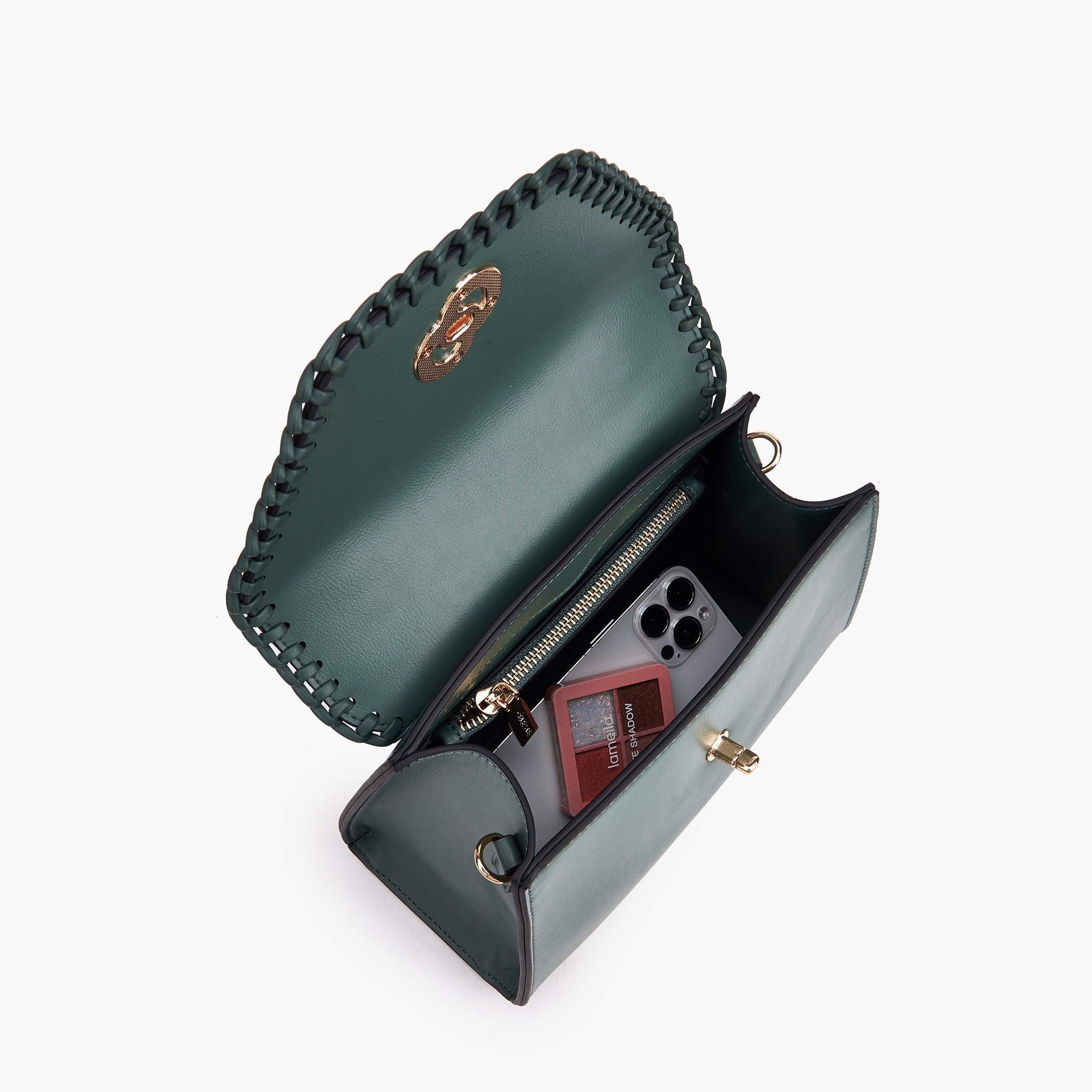 Celeste Stitch Design Satchel Bag with Twist Lock Closure-women-bagsandwallets-handbags-image-7