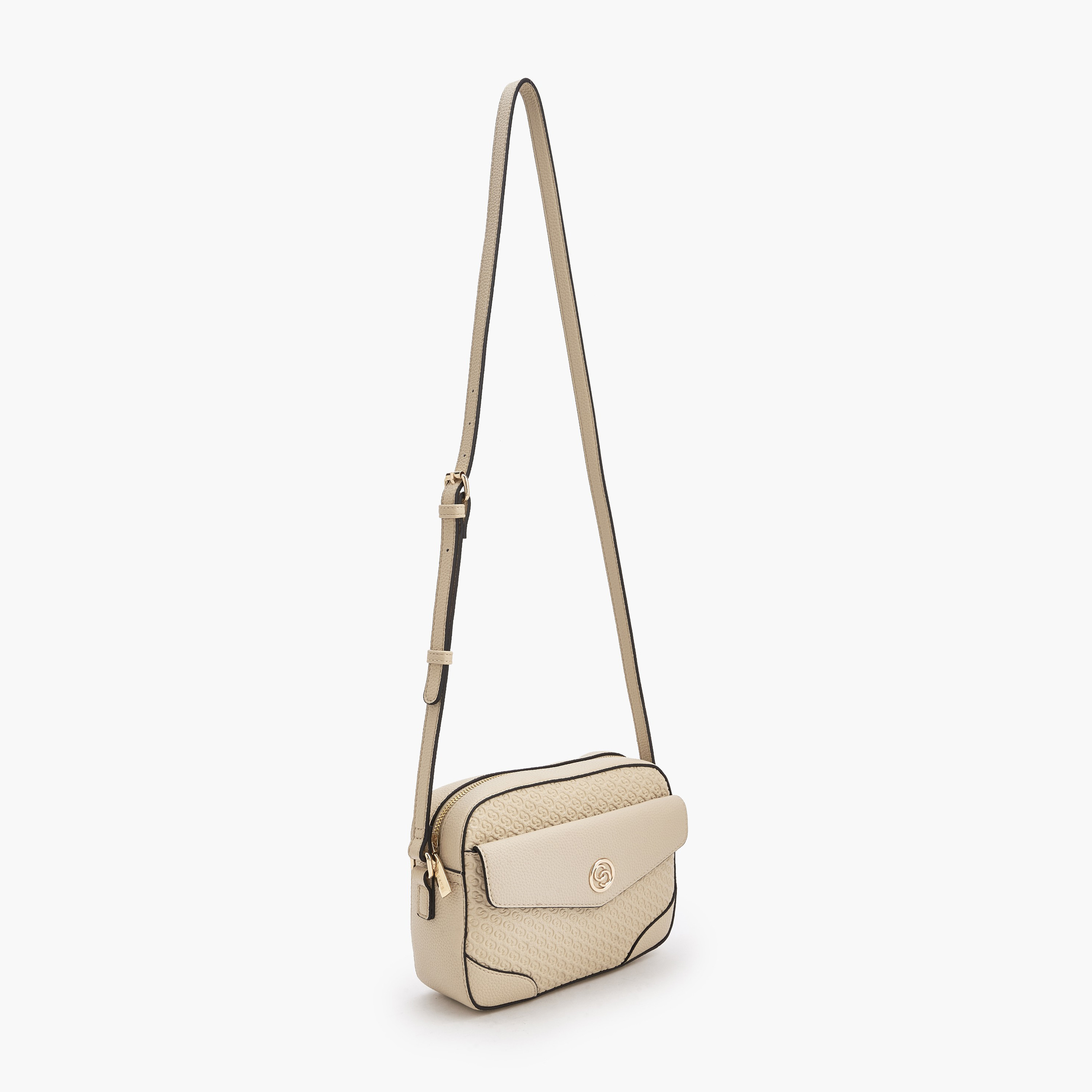 شنطة كروس بودي بنقوش مونوجرام وسحاب إغلاق من سيليست-women-bagsandwallets-handbags-image-3
