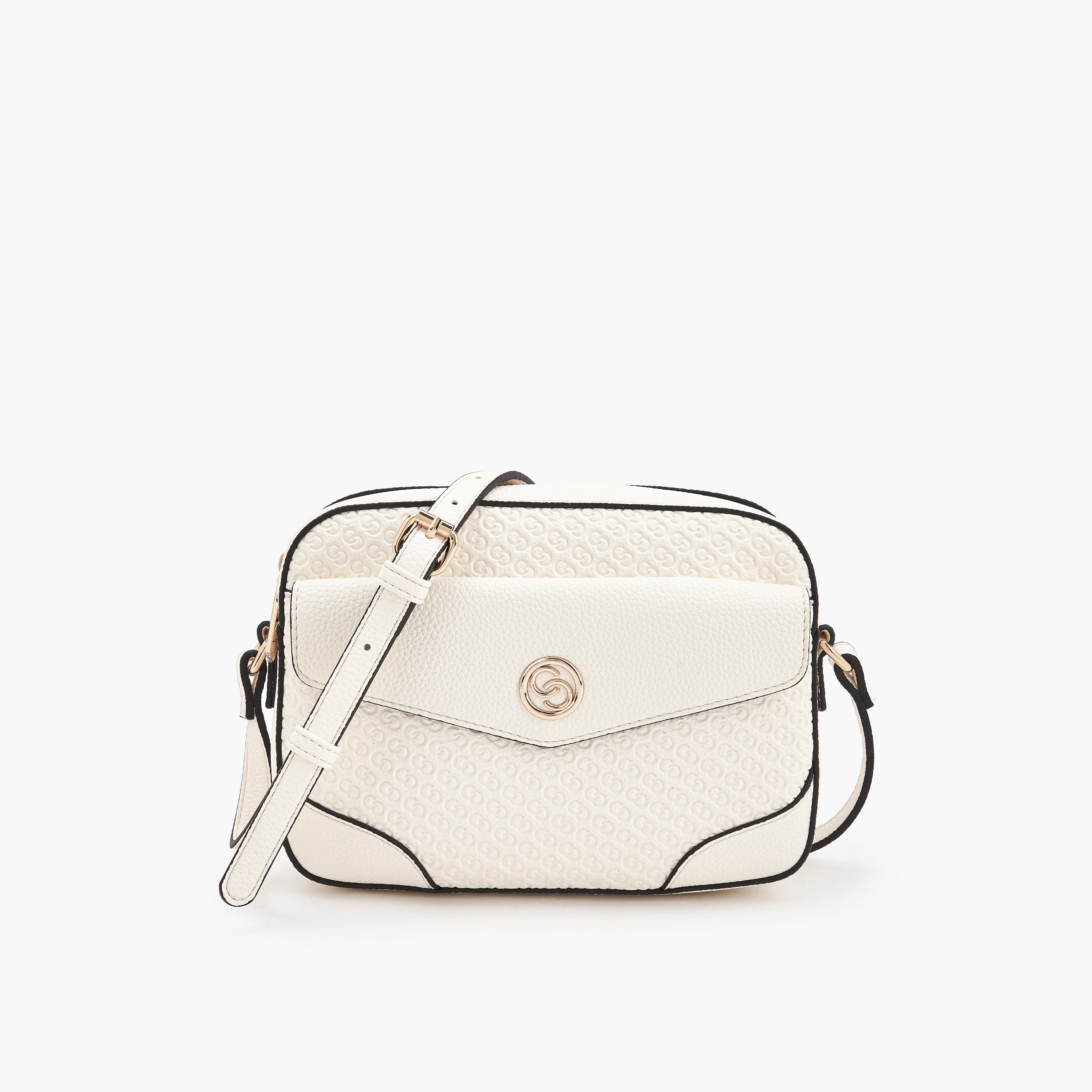 شنطة كروس بودي بنقوش مونوجرام وسحاب إغلاق من سيليست-women-bagsandwallets-handbags-image-1
