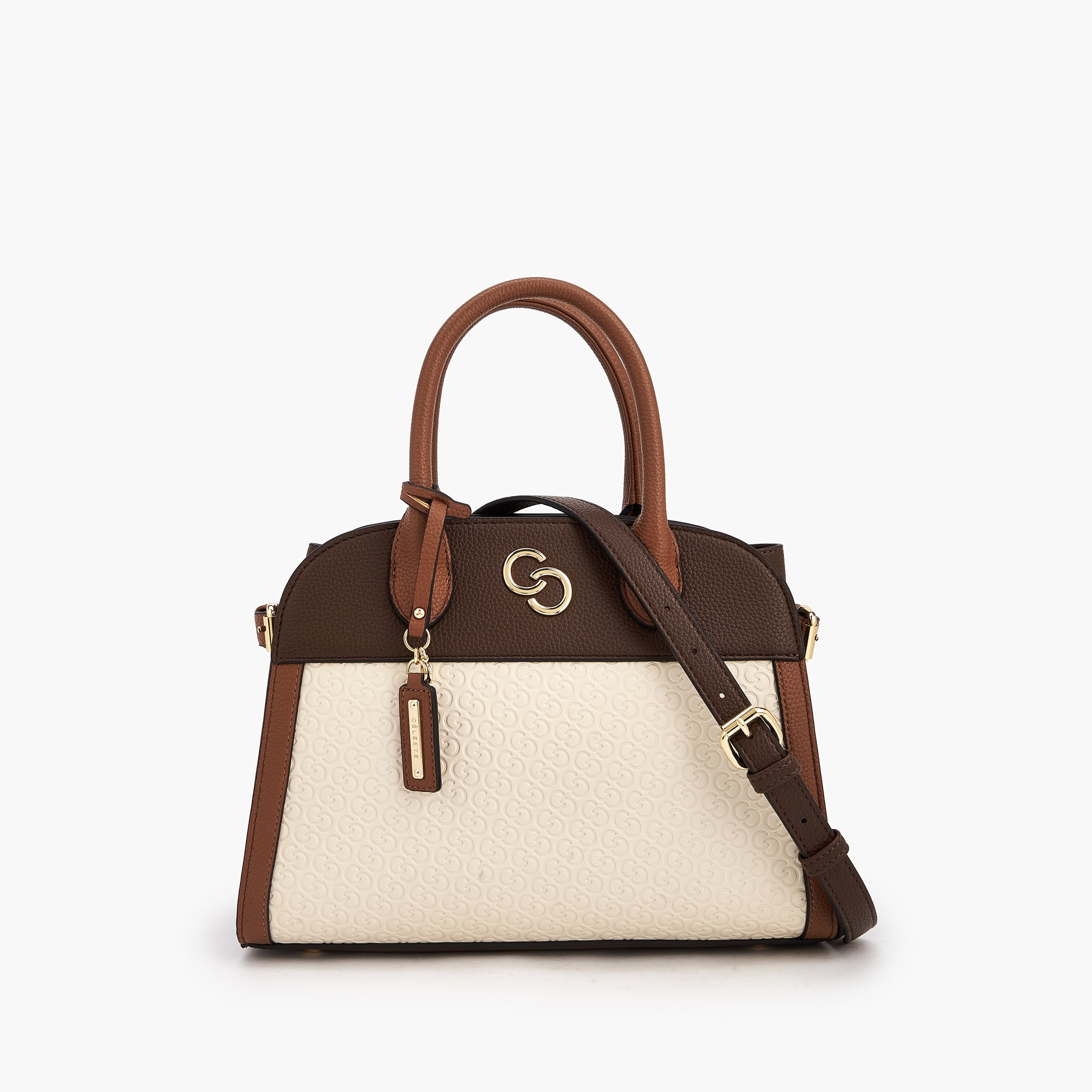 Celeste Monogram Embossed Tote Bag with Double Handle-women-bagsandwallets-handbags-image-1