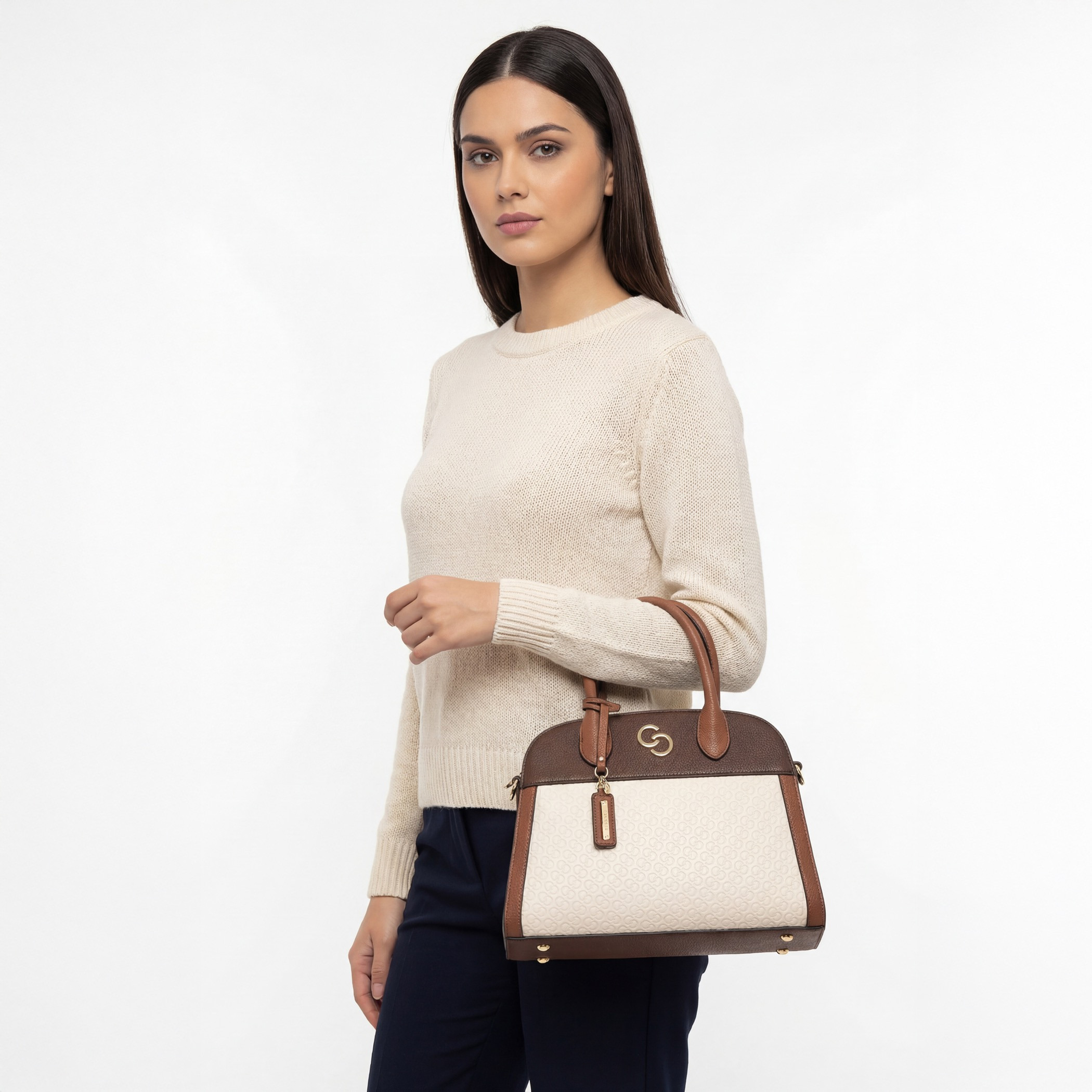 Celeste Monogram Embossed Tote Bag with Double Handle-women-bagsandwallets-handbags-image-2