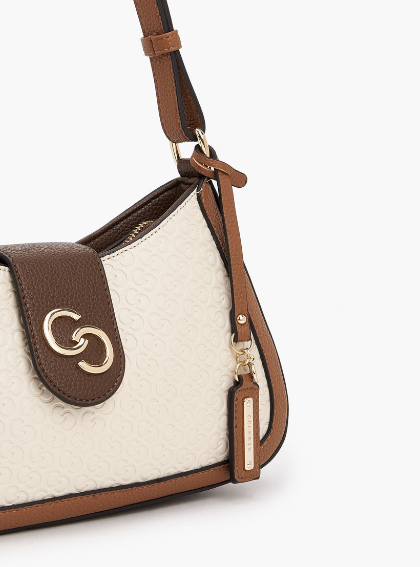 شنطة كروس بودي بنقوش مونوجرام وحزام قابل للتعديل من سيليست-women-bagsandwallets-handbags-image-5