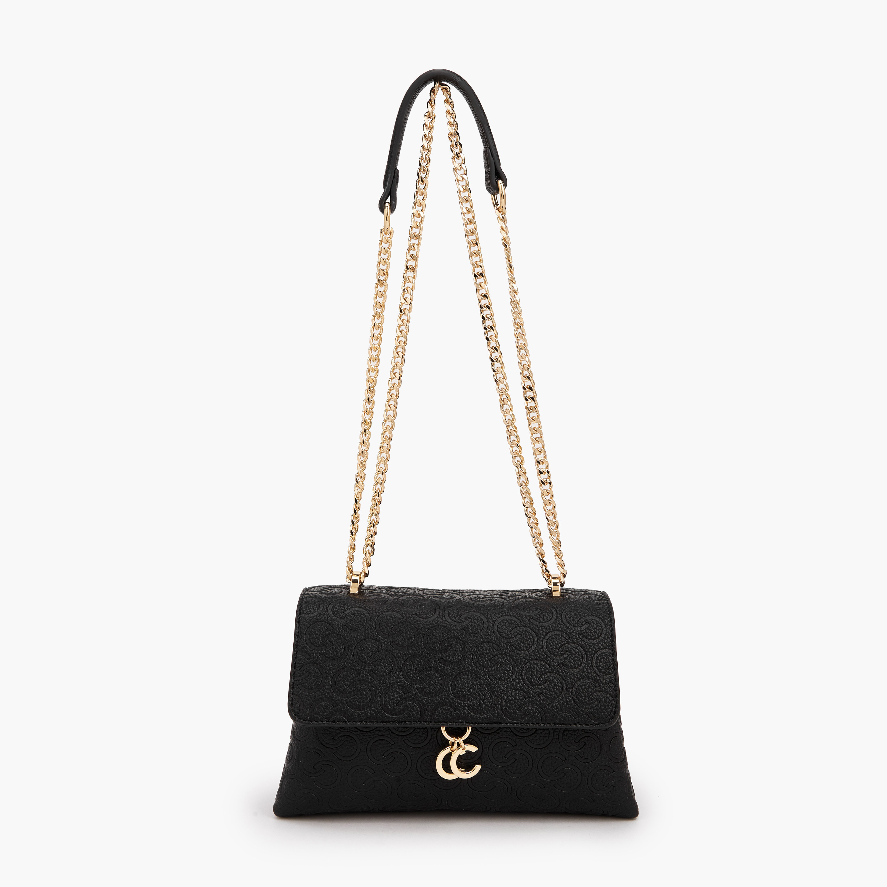 Celeste Monogram Debossed Crossbody Bag with Chain Strap-women-bagsandwallets-handbags-image-1