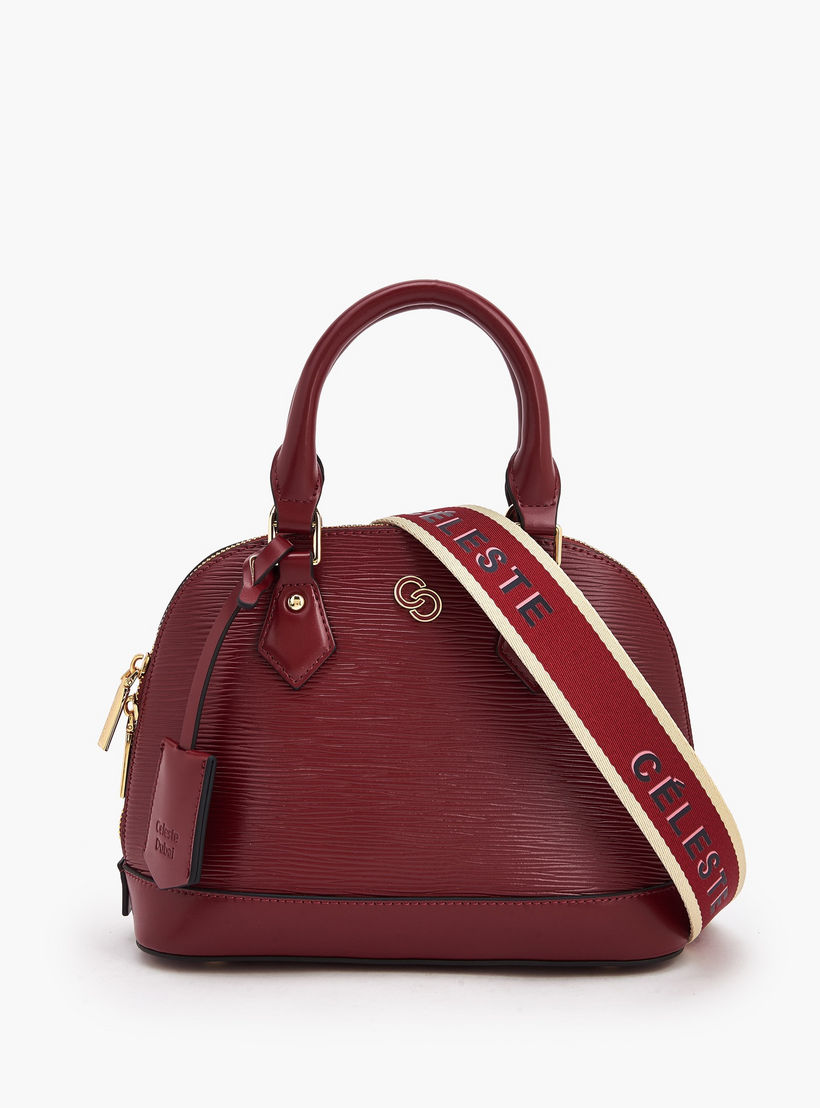 Textured Dome Bag with Detachable Strap-women-bagsandwallets-handbags-image-1