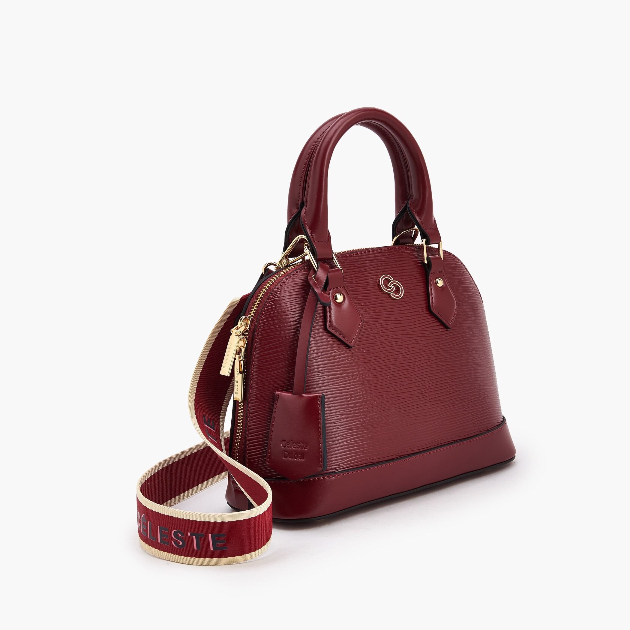 Textured Dome Bag with Detachable Strap-women-bagsandwallets-handbags-image-4