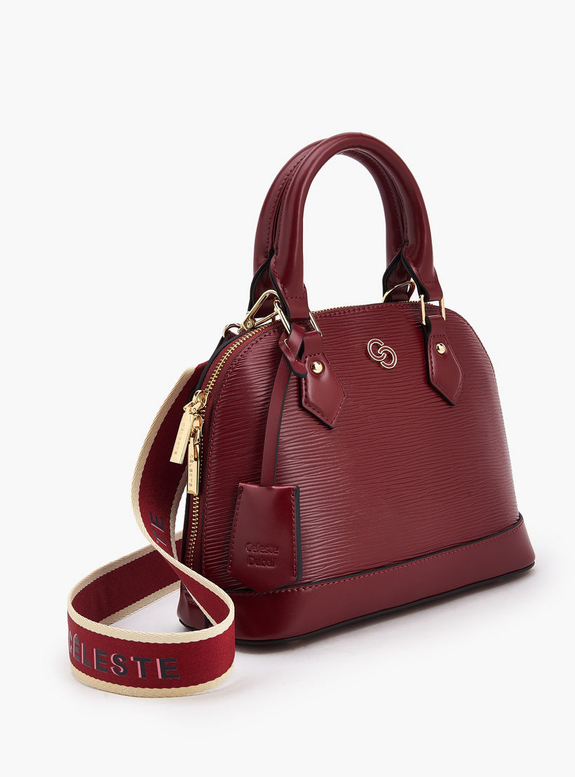 Textured Dome Bag with Detachable Strap-women-bagsandwallets-handbags-image-4