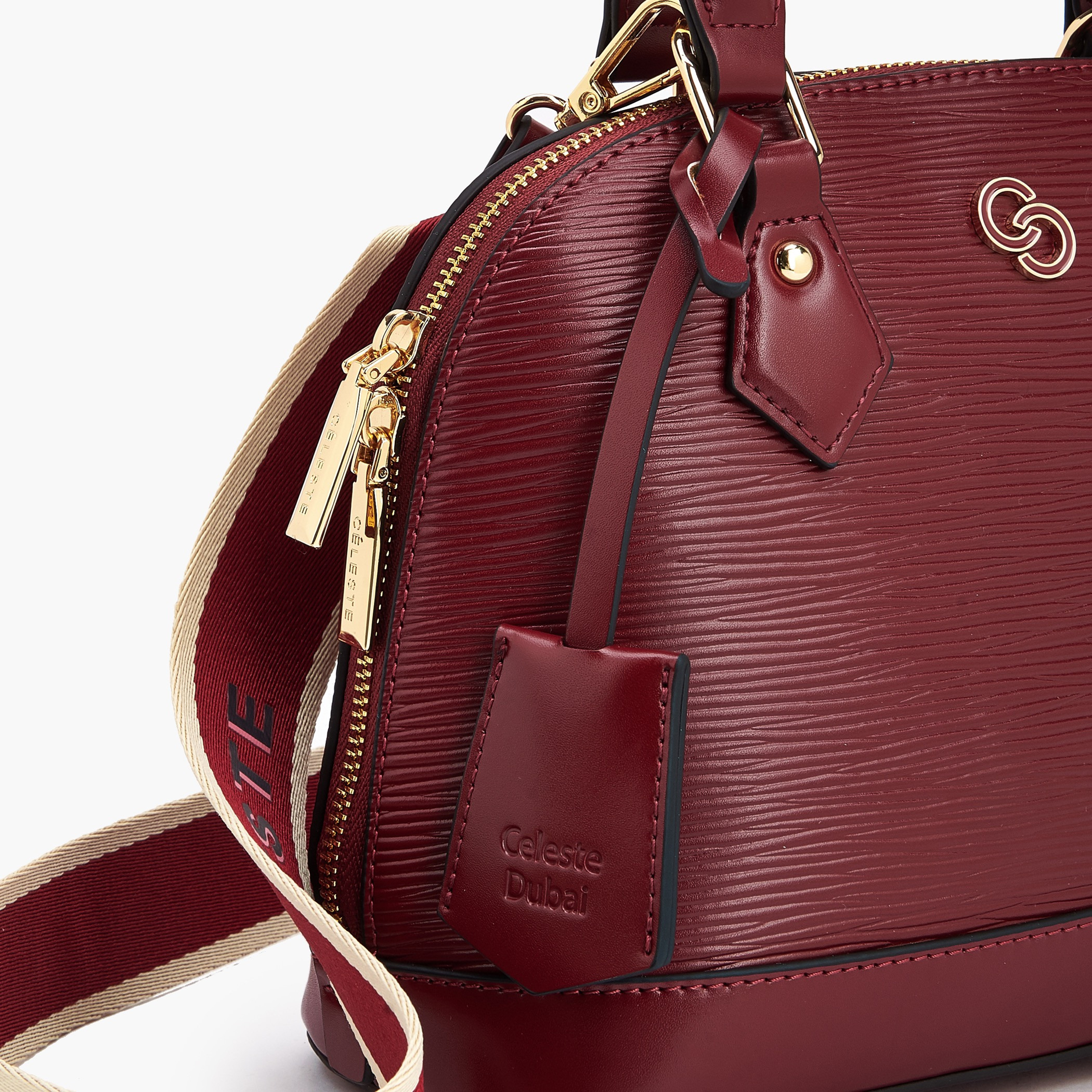 Textured Dome Bag with Detachable Strap-women-bagsandwallets-handbags-image-5