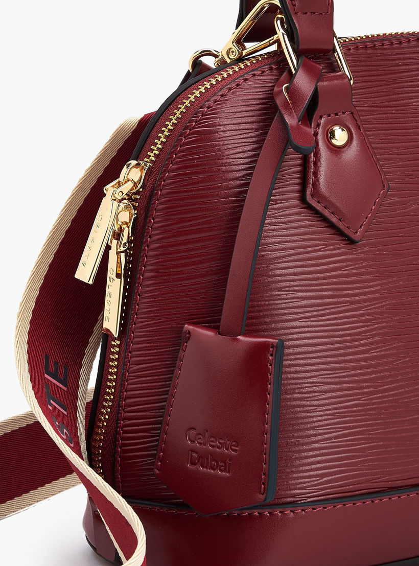 Textured Dome Bag with Detachable Strap-women-bagsandwallets-handbags-image-5