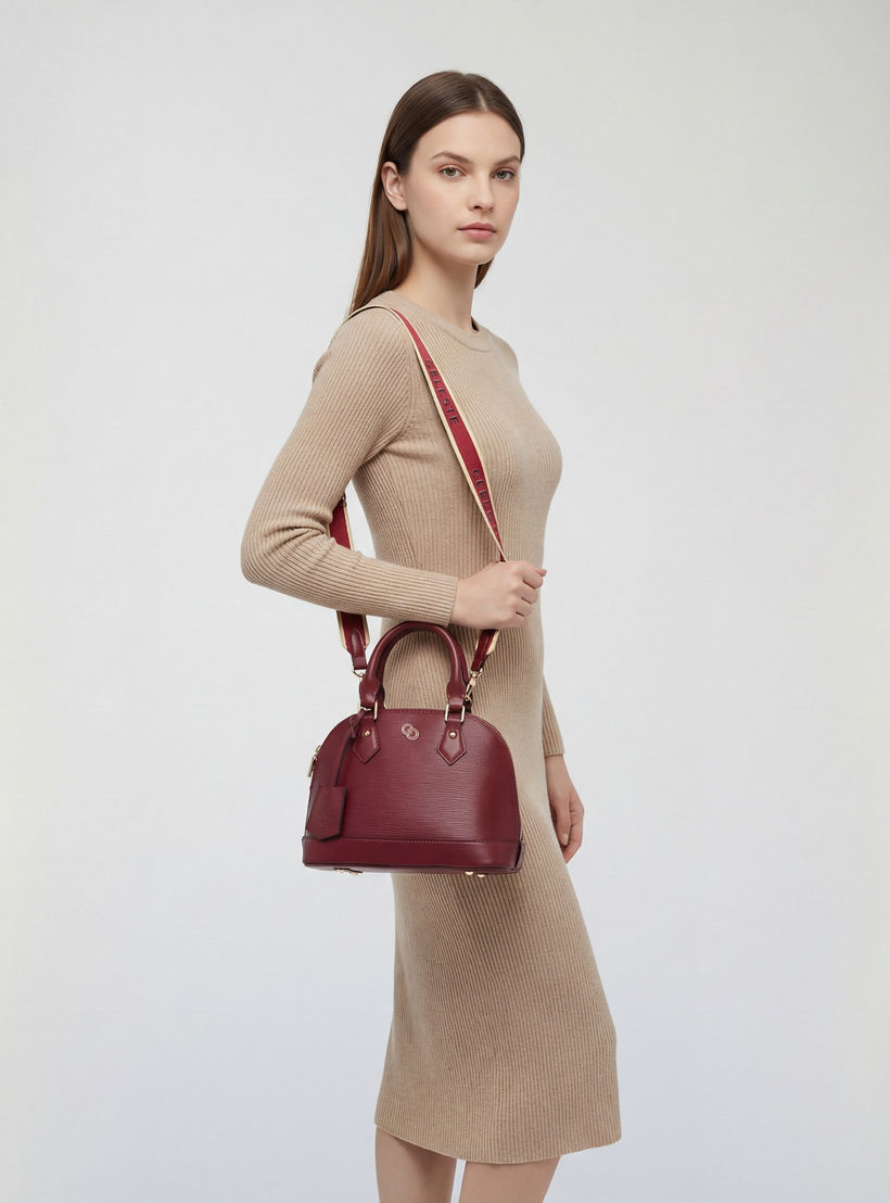 Textured Dome Bag with Detachable Strap-women-bagsandwallets-handbags-image-2