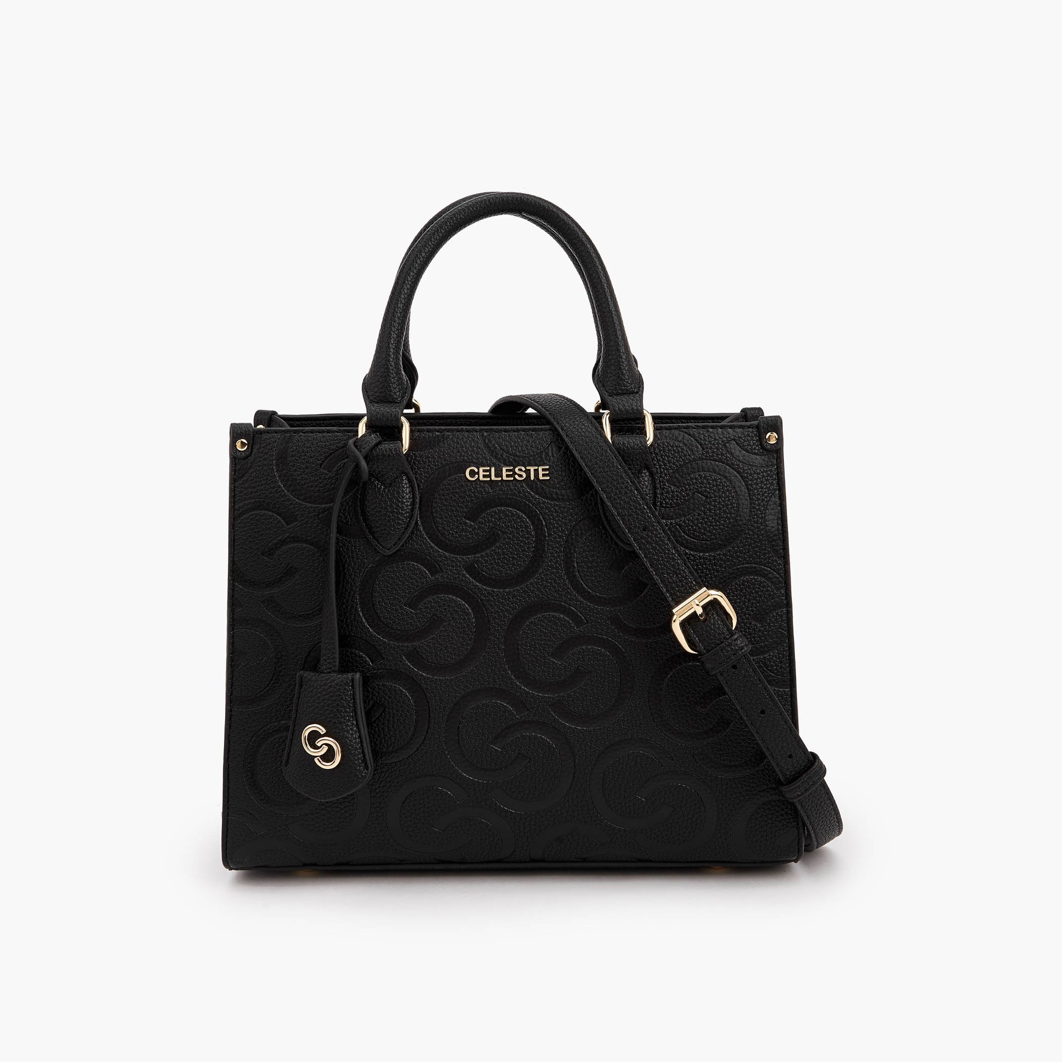 Celeste Monogram Embossed Tote Bag with Detachable Strap-women-bagsandwallets-handbags-image-1