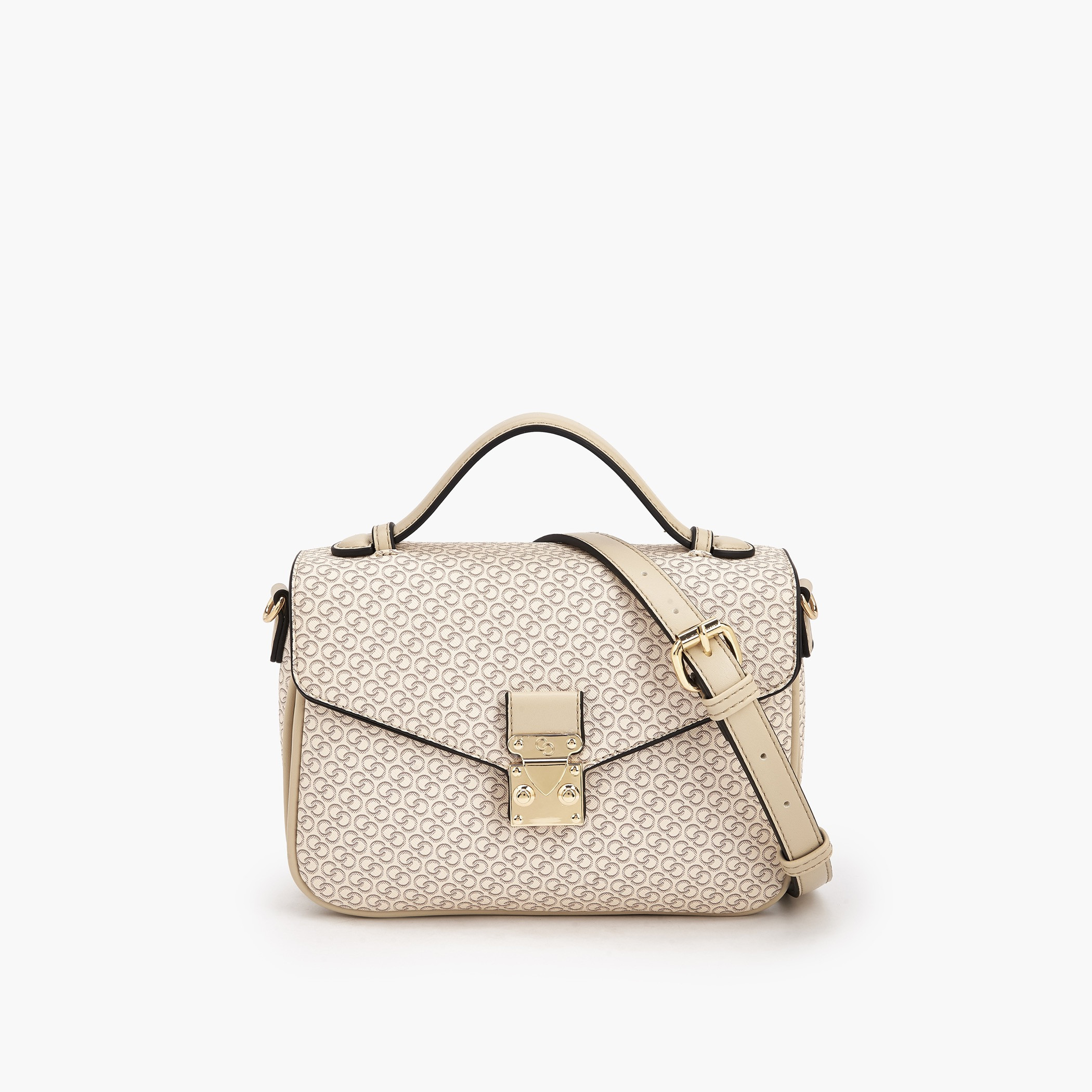 شنطة ساتشل بطبعات مونوجرام مع زر إغلاق من سيليست-women-bagsandwallets-handbags-image-1