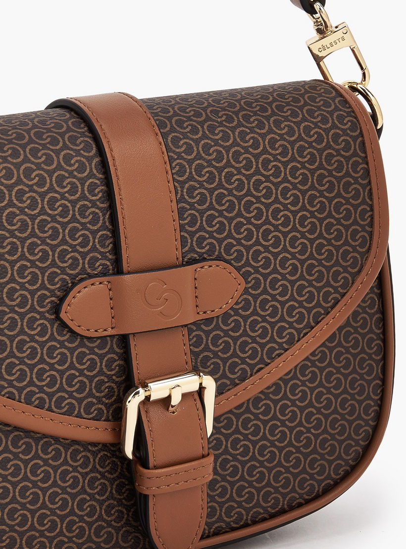 Celeste Monogram Print Crossbody Bag with Button Closure-women-bagsandwallets-handbags-image-5