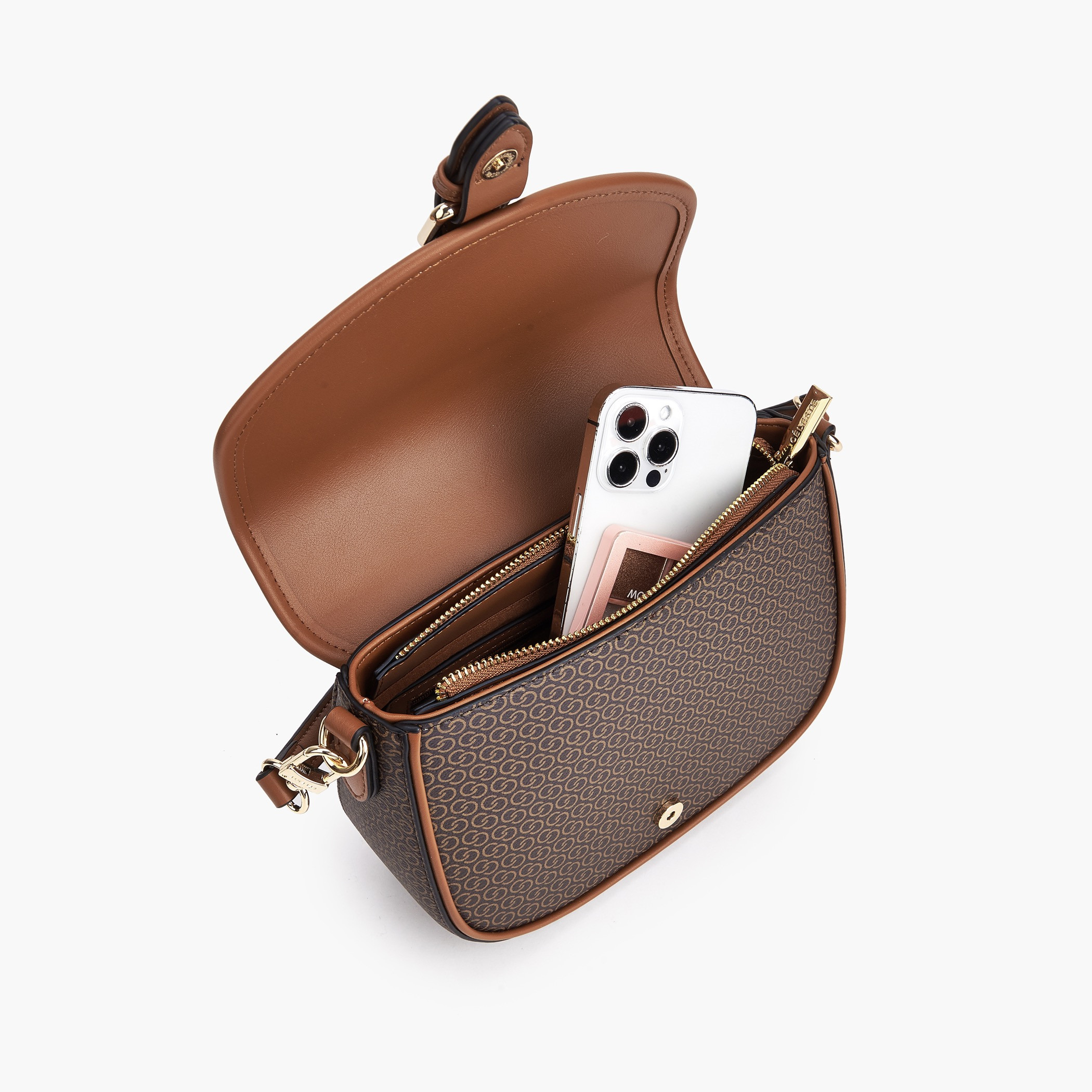 Celeste Monogram Print Crossbody Bag with Button Closure-women-bagsandwallets-handbags-image-8