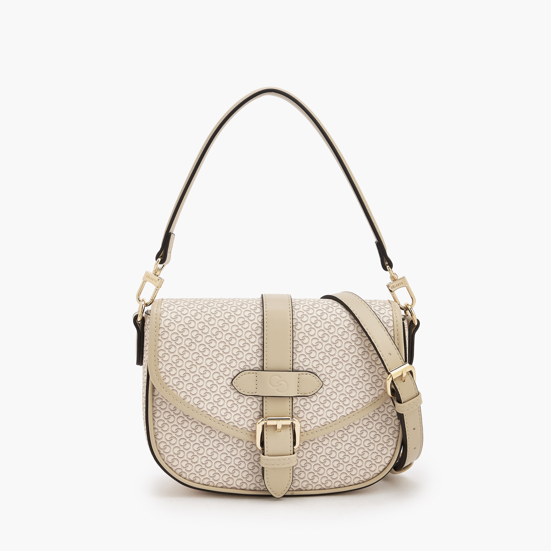 Celeste Monogram Print Crossbody Bag with Button Closure-women-bagsandwallets-handbags-image-1