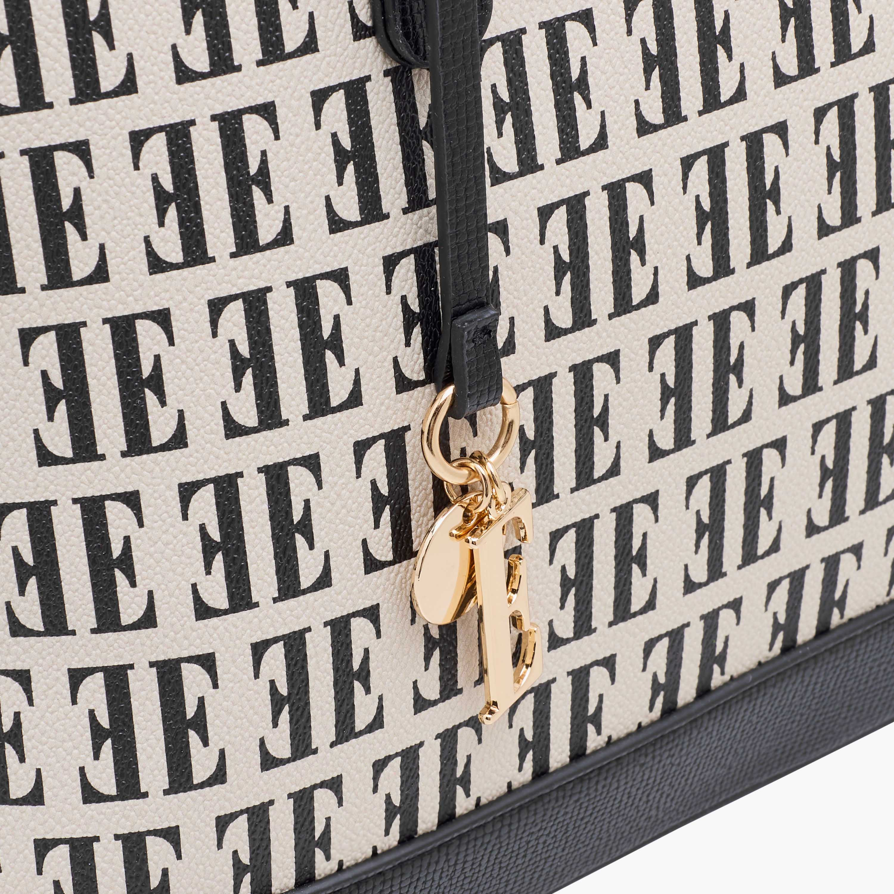 Elle Monogram Print Tote Bag with Double Handles-women-bagsandwallets-handbags-image-6