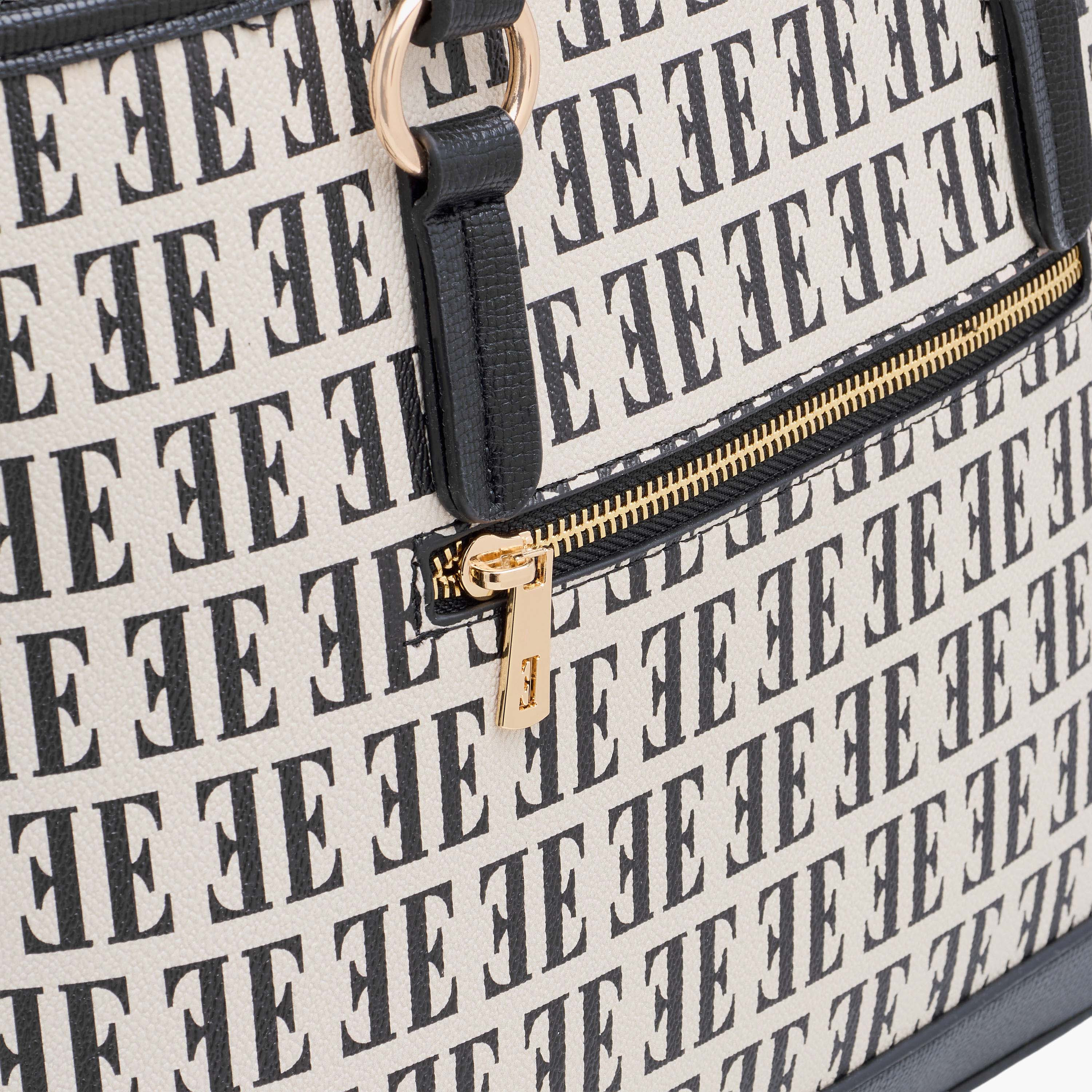 Elle Monogram Print Tote Bag with Double Handles-women-bagsandwallets-handbags-image-7