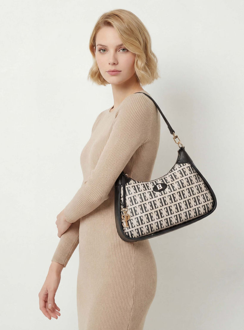 شنطة كتف بحزام قابل للفصل وطبعات مونوجرام من إيل-women-bagsandwallets-handbags-image-3