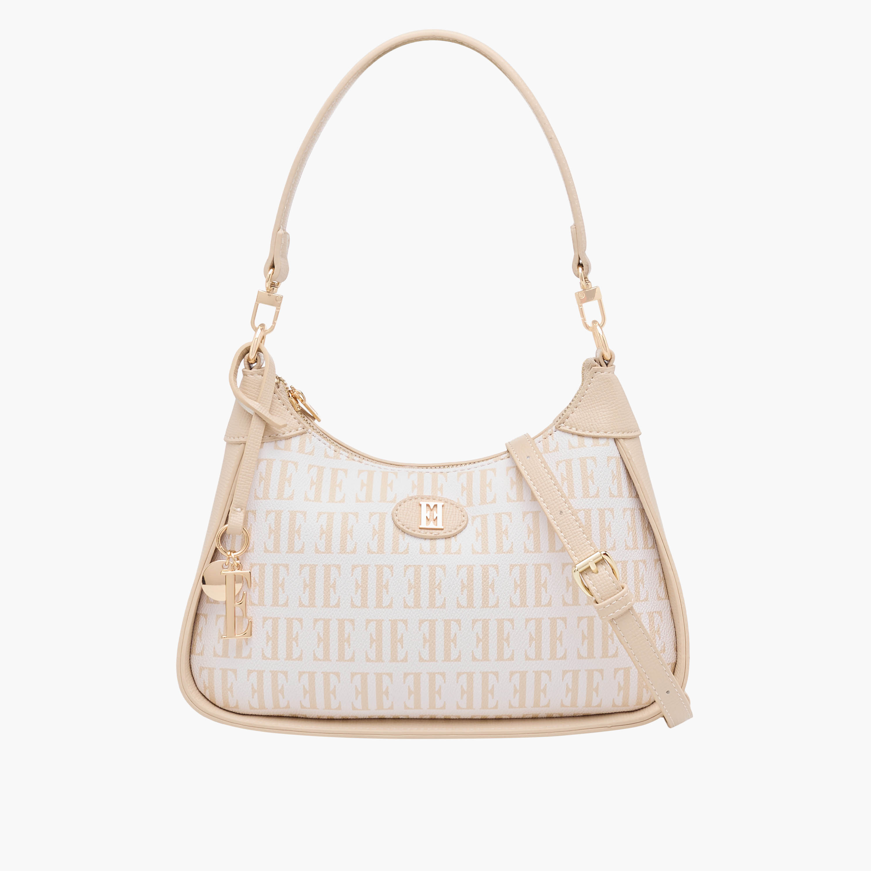 شنطة كتف بحزام قابل للفصل وطبعات مونوجرام من إيل-women-bagsandwallets-handbags-image-1